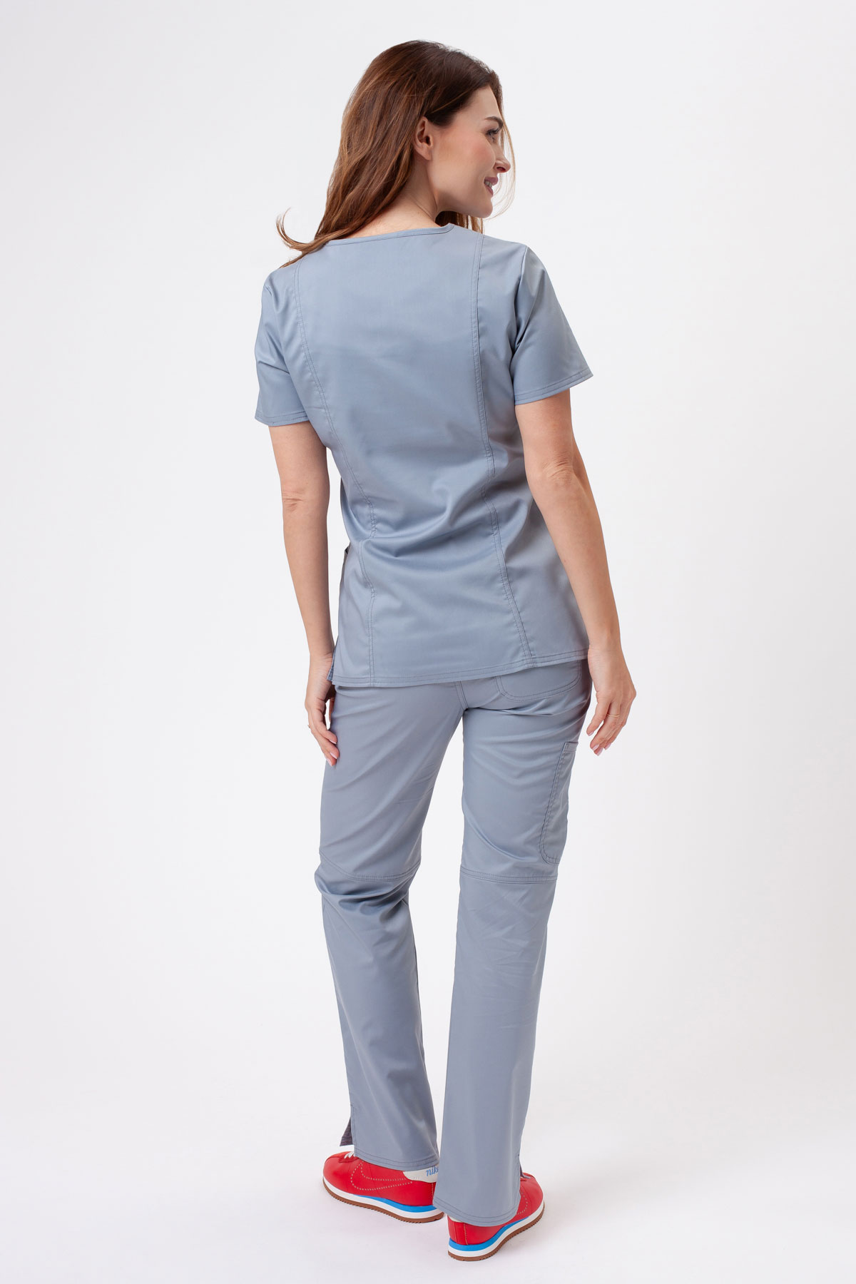 Women’s Cherokee Revolution Straight Leg scrub trousers grey-5