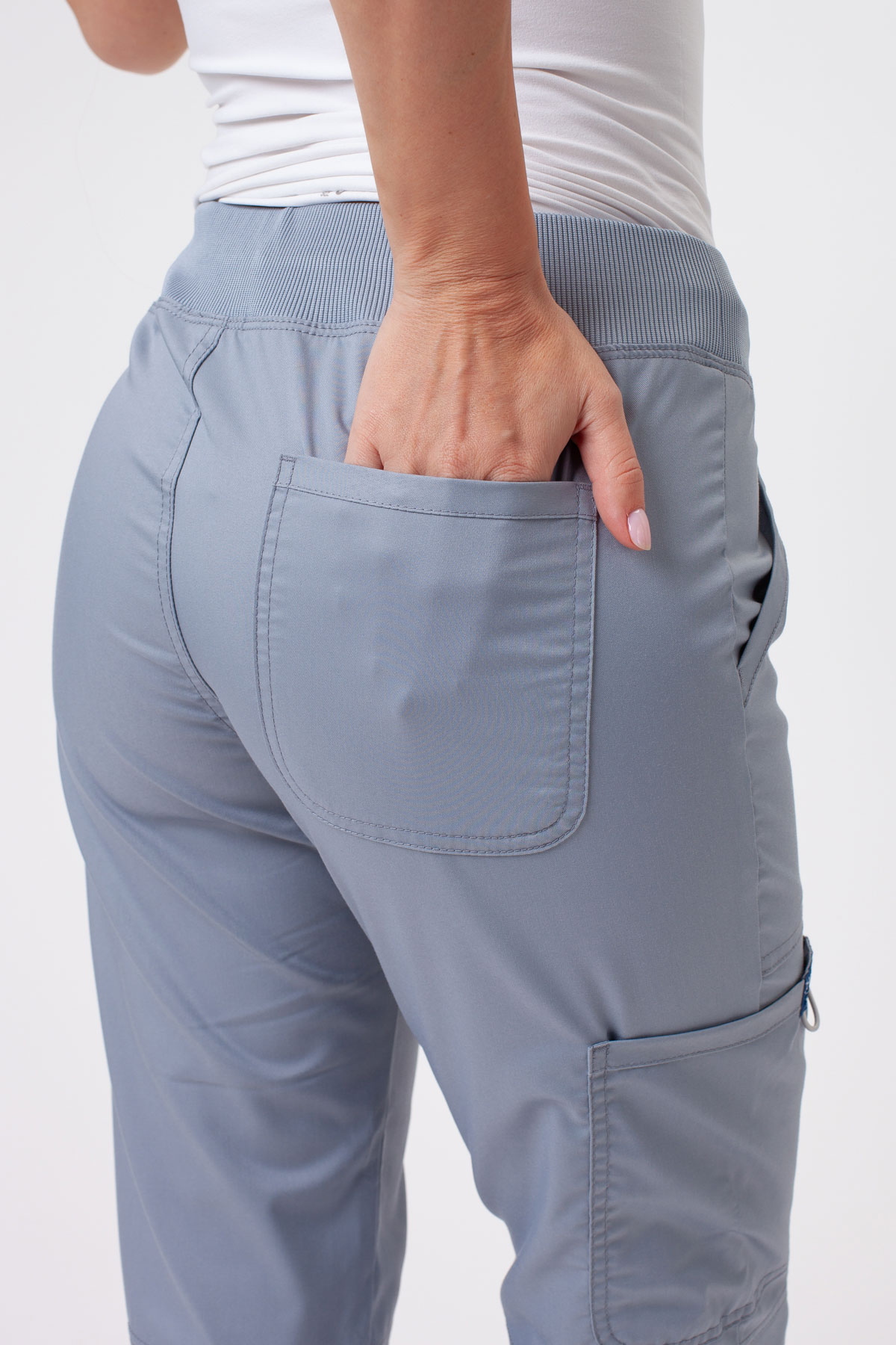 Women’s Cherokee Revolution Straight Leg scrub trousers grey-4