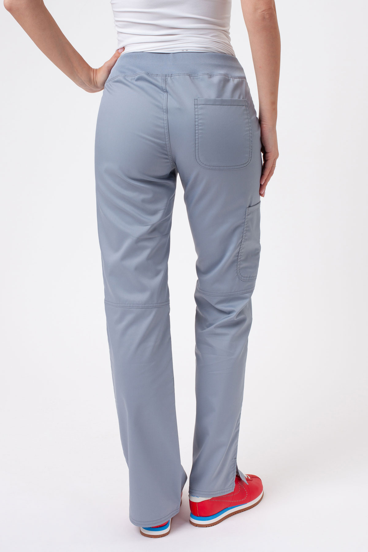 Women's Cherokee Revolution Straight scrubs set grey-9