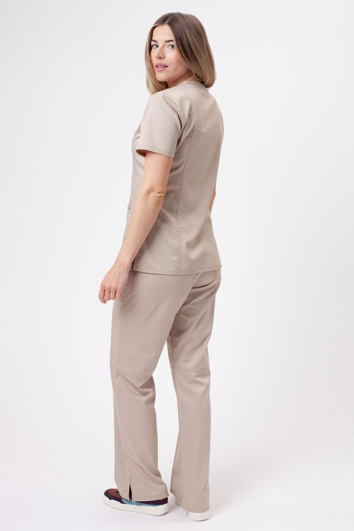 Women's Cherokee Revolution Straight scrubs set khaki-2