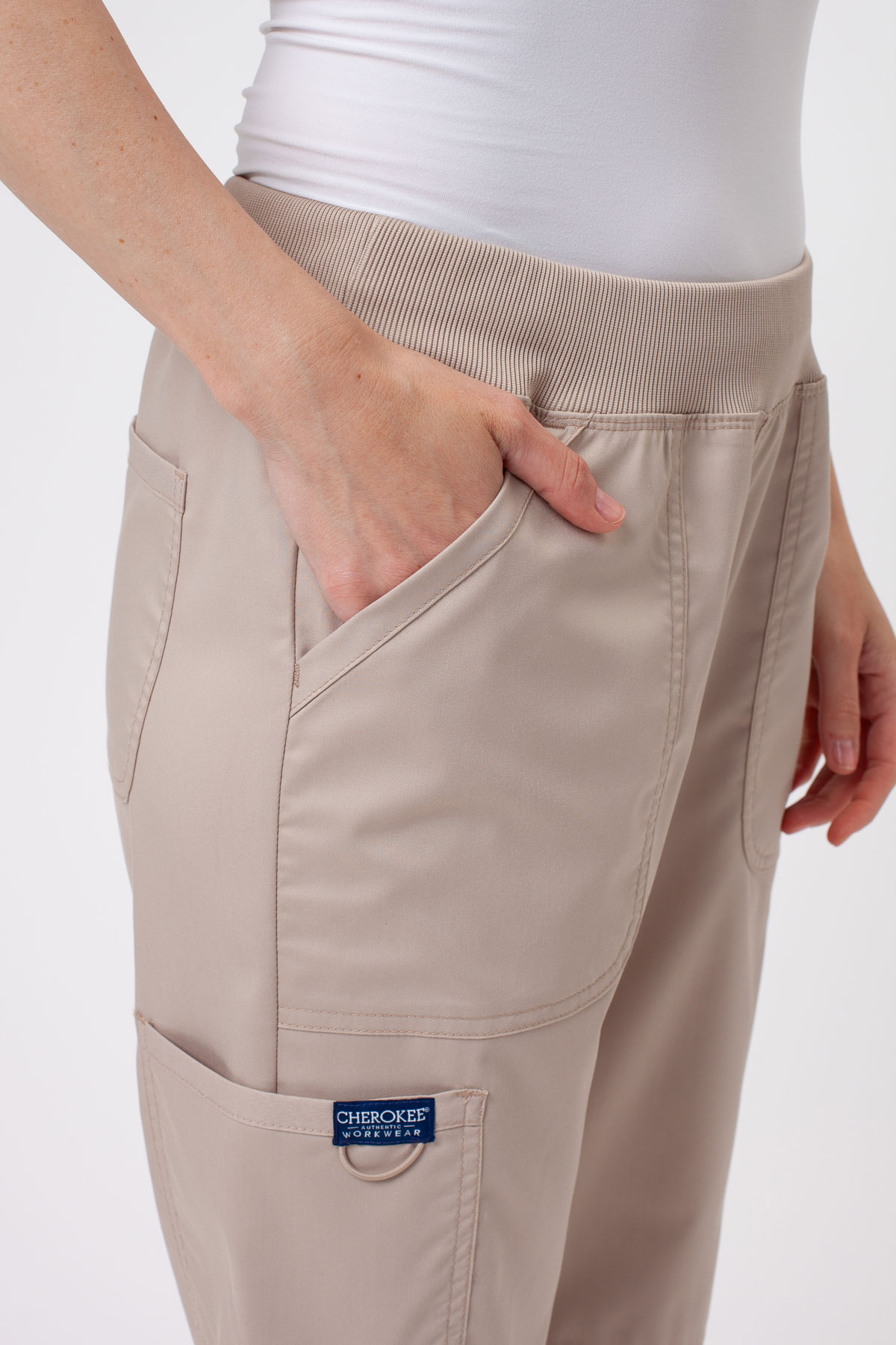 Women's Cherokee Revolution Straight scrubs set khaki-10