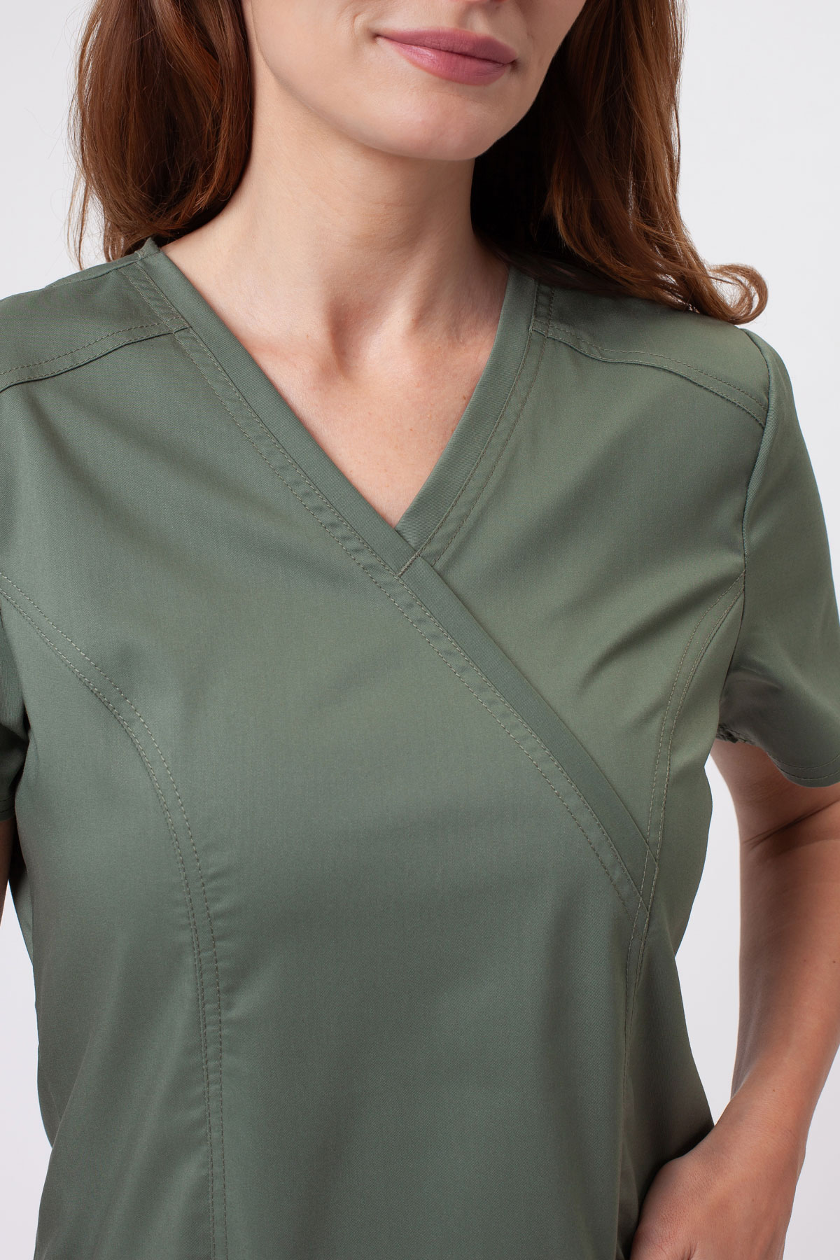 Women's Cherokee Revolution Straight scrubs set olive-5