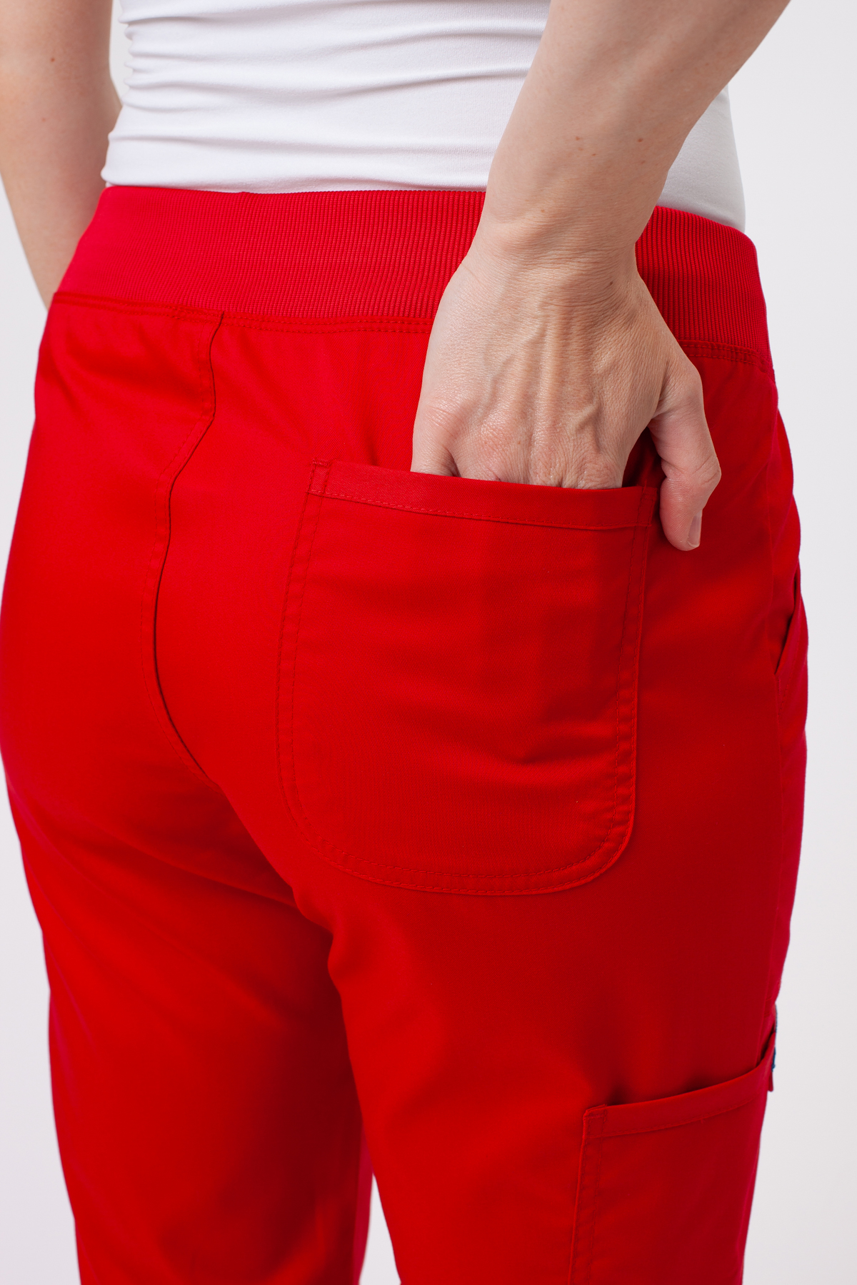 Women’s Cherokee Revolution Straight Leg scrub trousers red-3