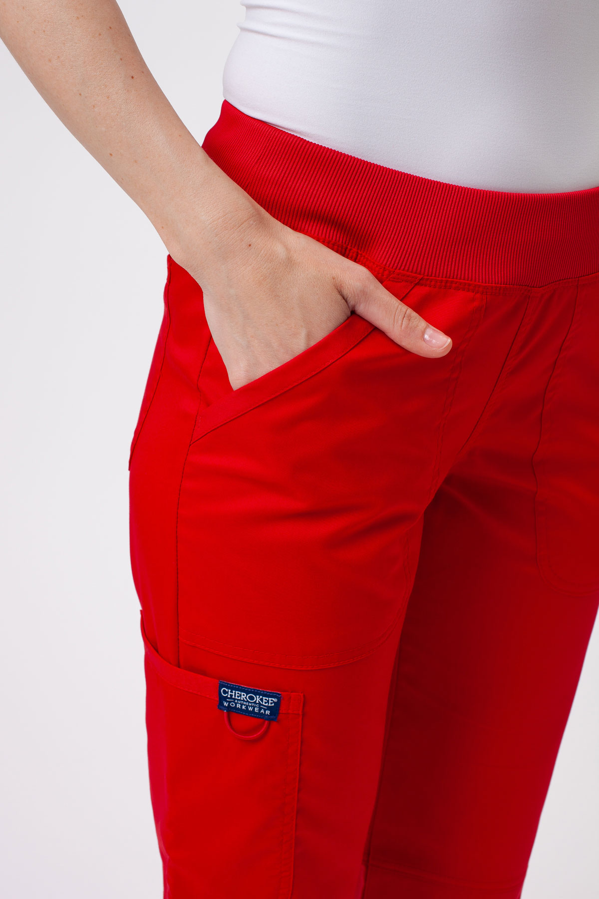 Women's Cherokee Revolution Straight scrubs set red-9