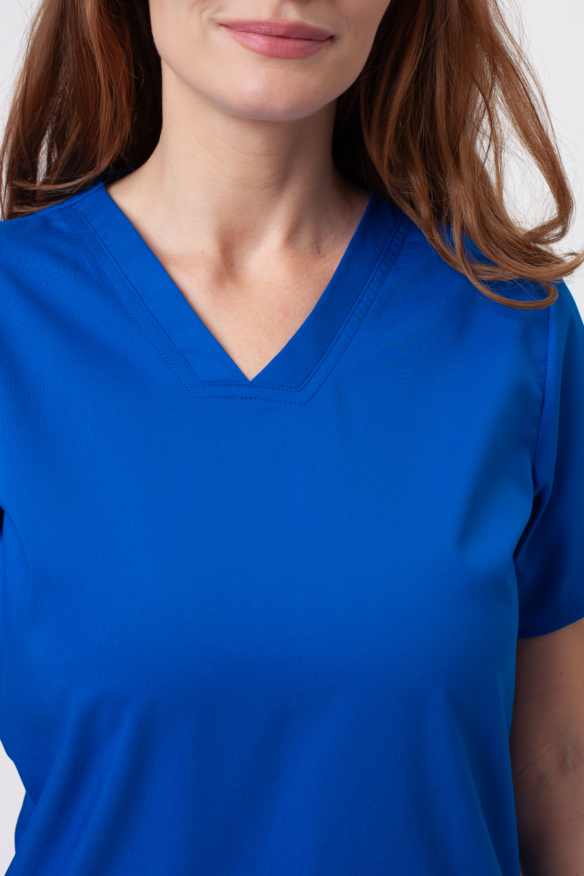 Women’s Cherokee Revolution Mock scrub top royal blue-3
