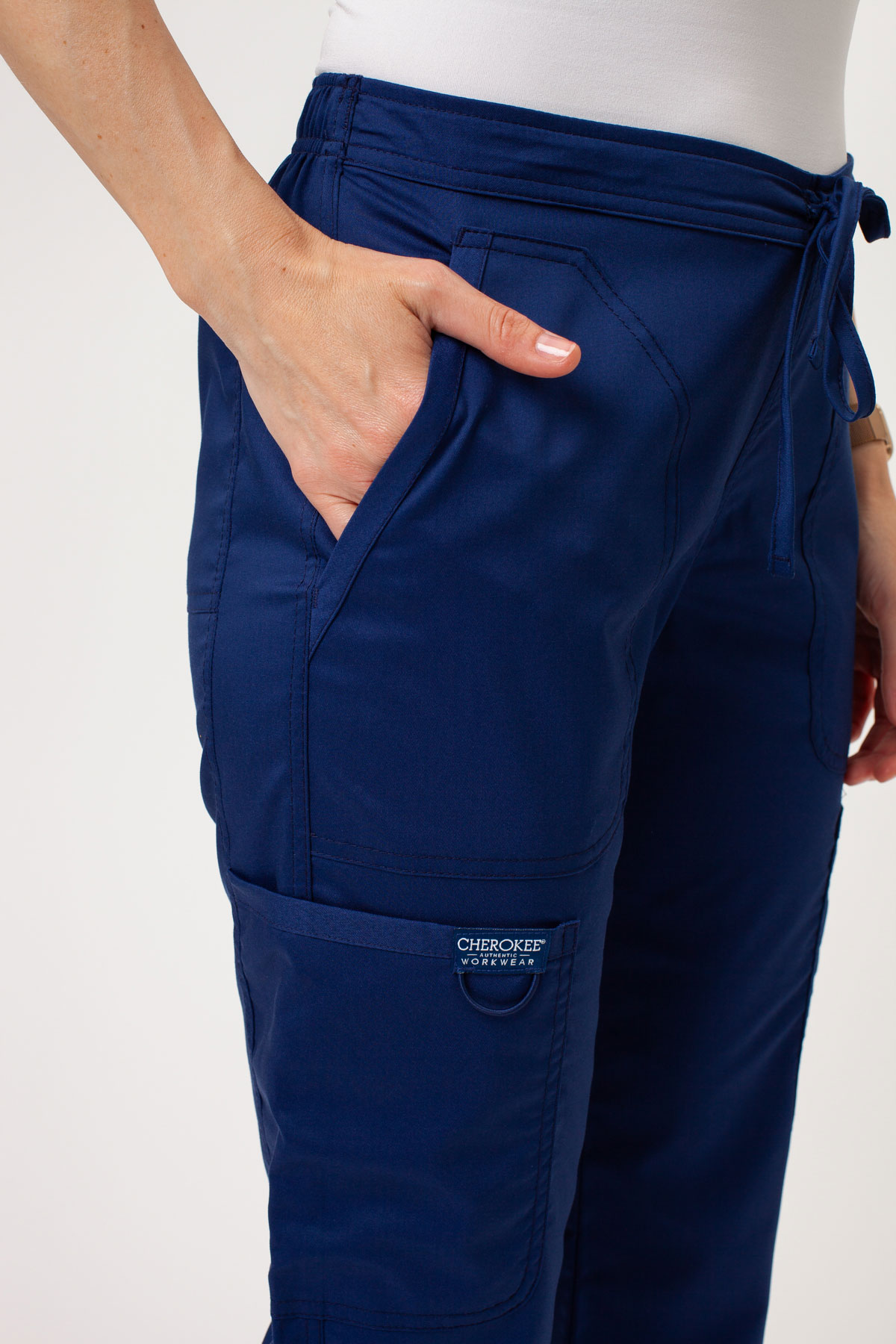 Women's Cherokee Revolution Flare Leg scrub trousers navy-2