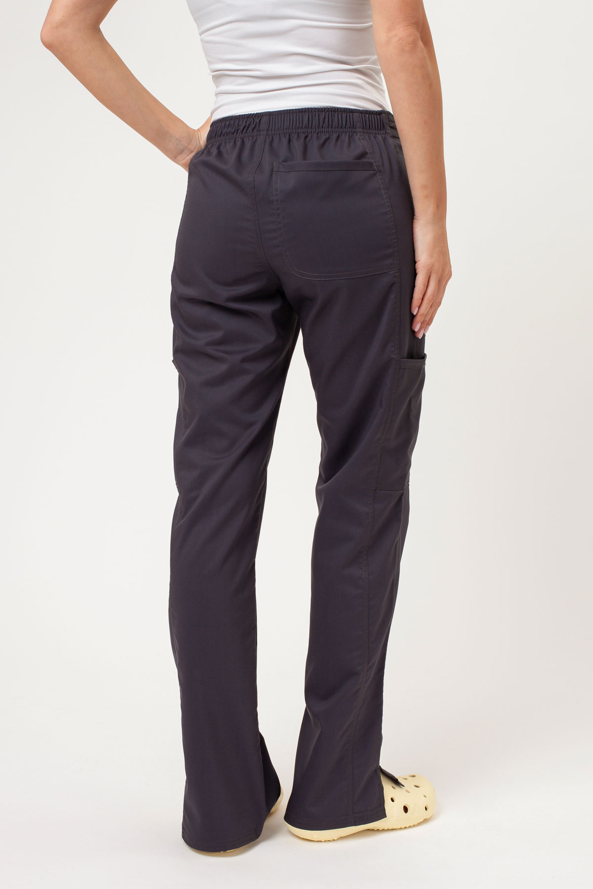 Women's Cherokee Revolution Flare Leg scrub trousers pewter-2