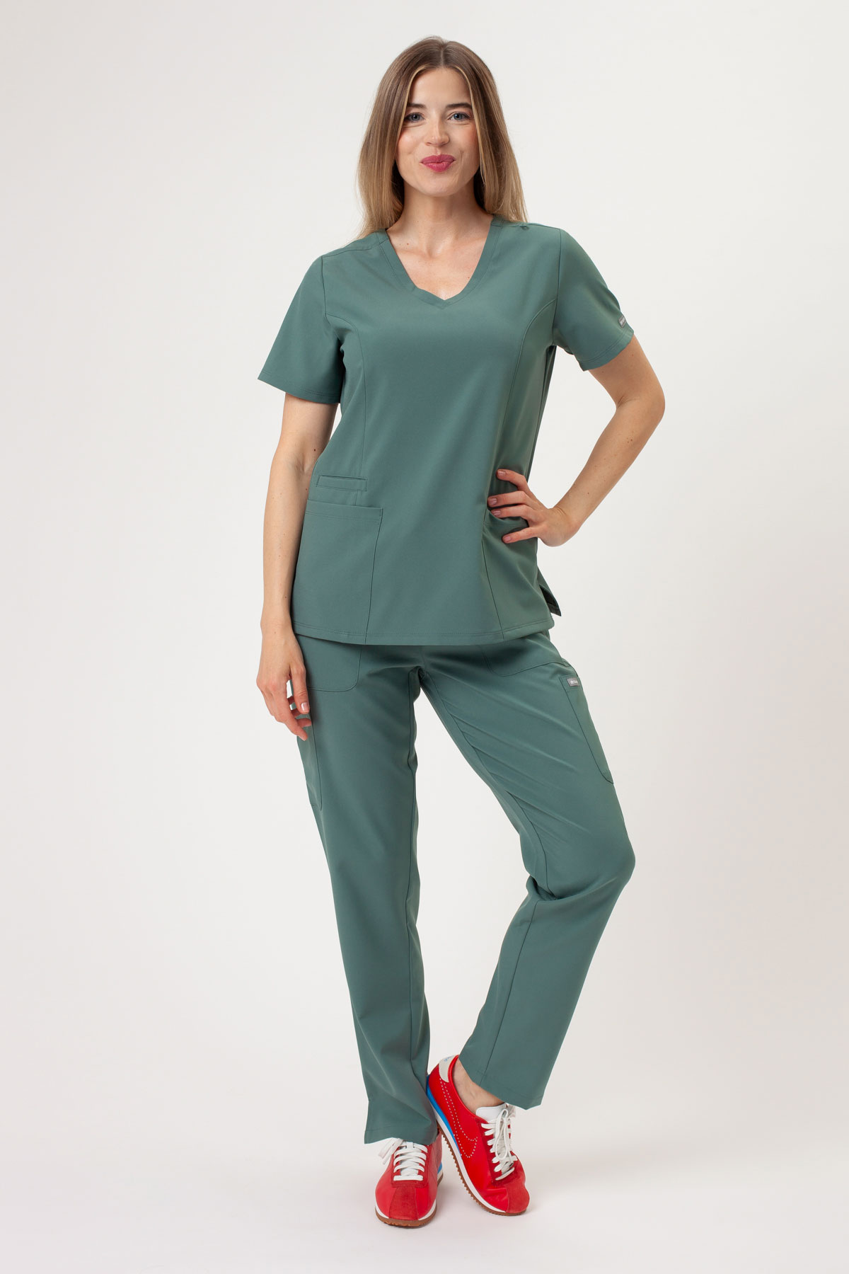 Women’s Maevn Momentum 6-pocket scrub trousers moss green-5
