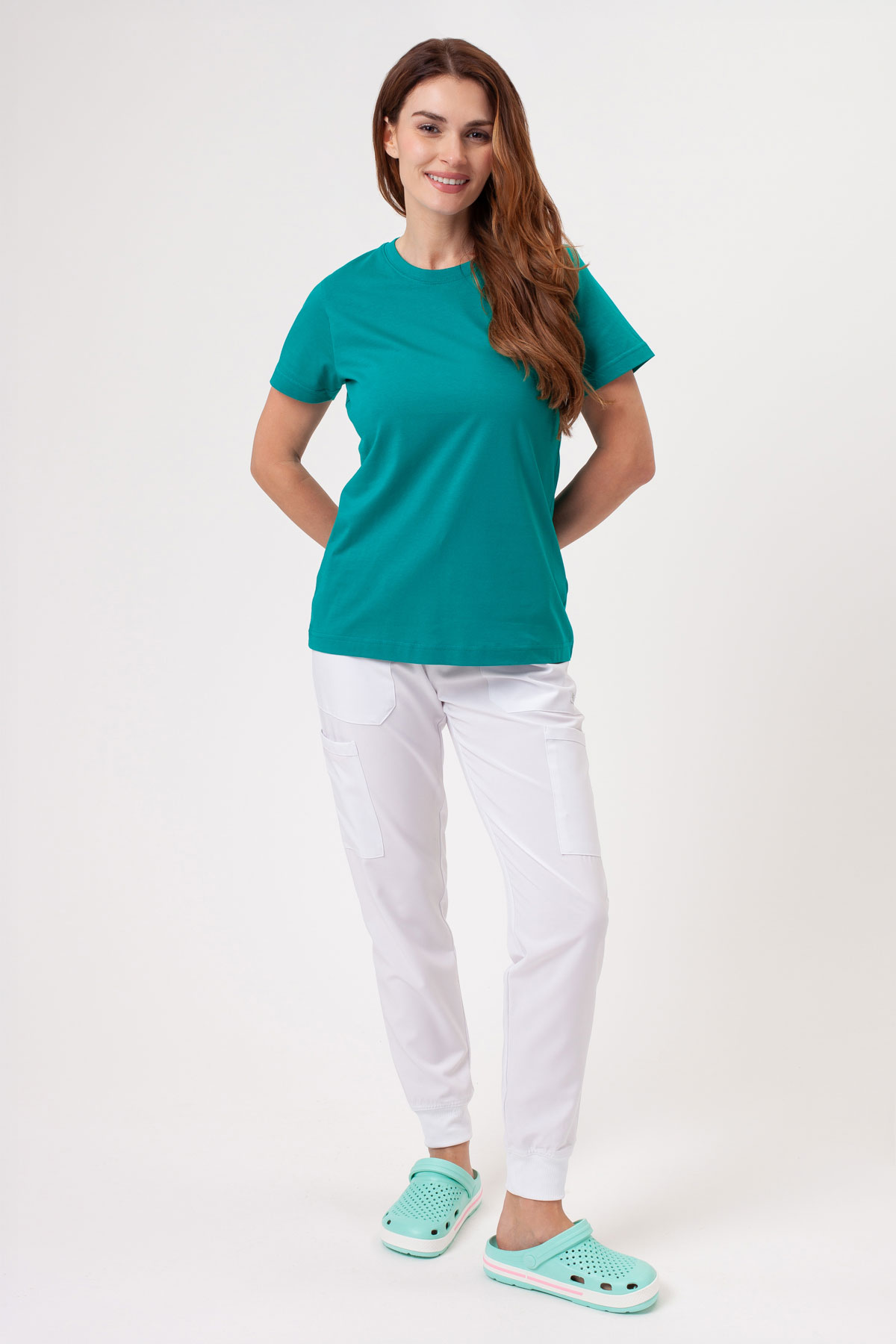 Women’s Malfini Basic T-shirt teal blue-1