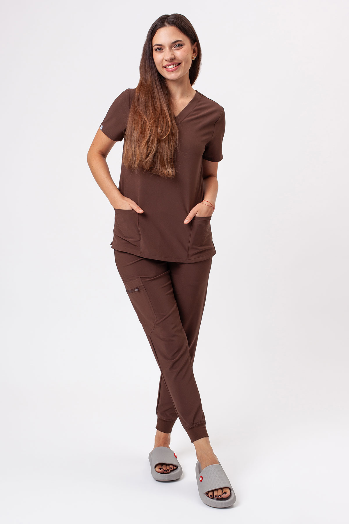 Women's Sunrise Move Pulse scrub top coffe-7