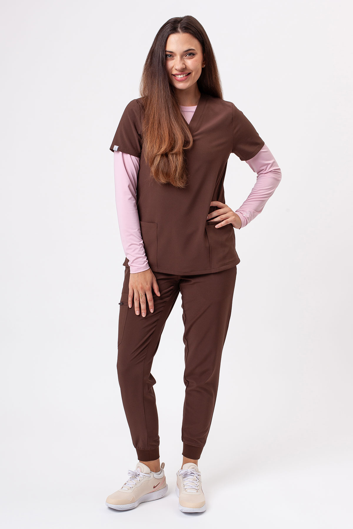 Women's Sunrise Move Pulse scrub top coffe-6