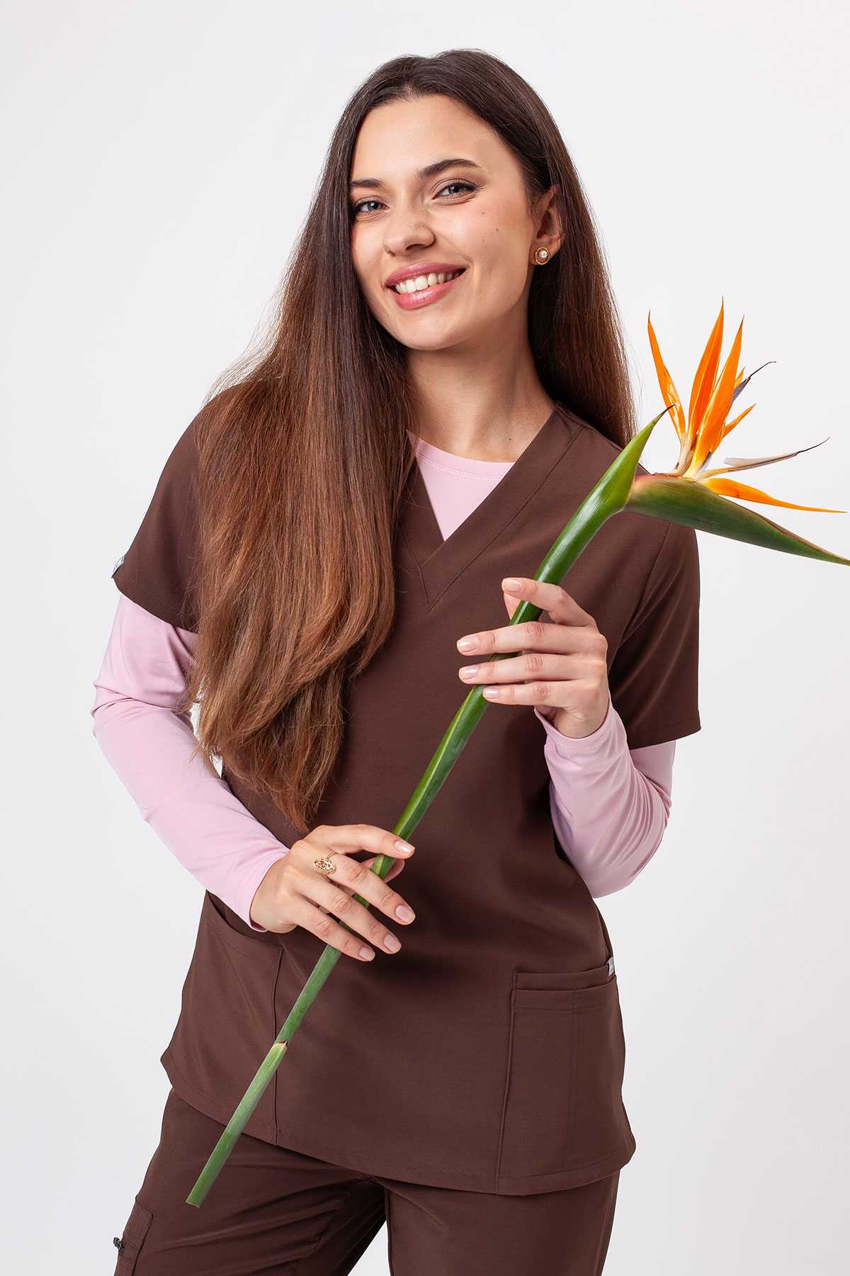 Women's Sunrise Move Go scrub set coffe-15