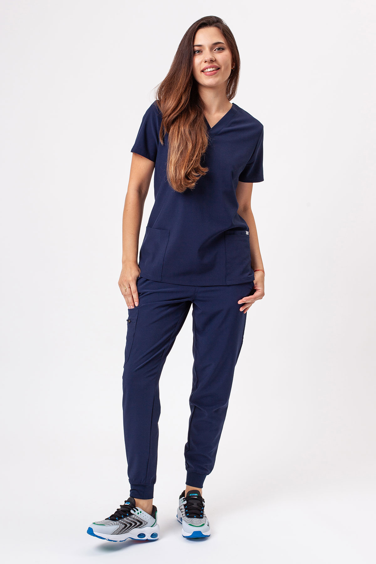 Women's Sunrise Move Go scrub trousers navy-1