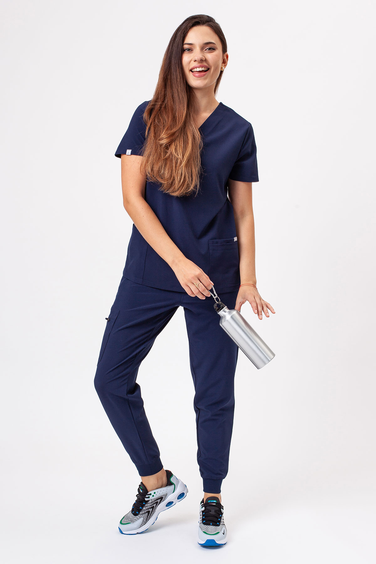 Women's Sunrise Move Go scrub trousers navy-8