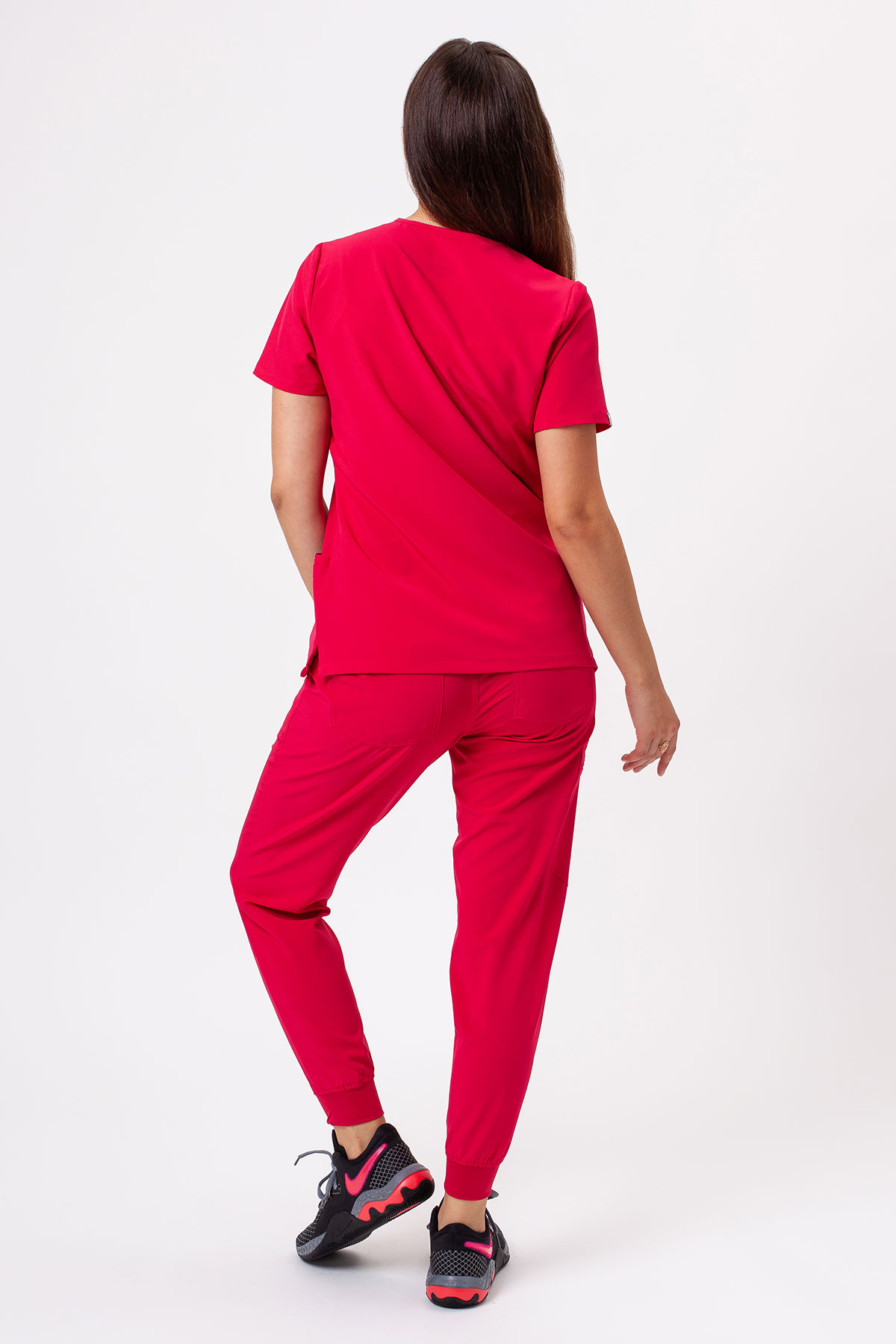 Women's Sunrise Move Pulse scrub top raspberry-2