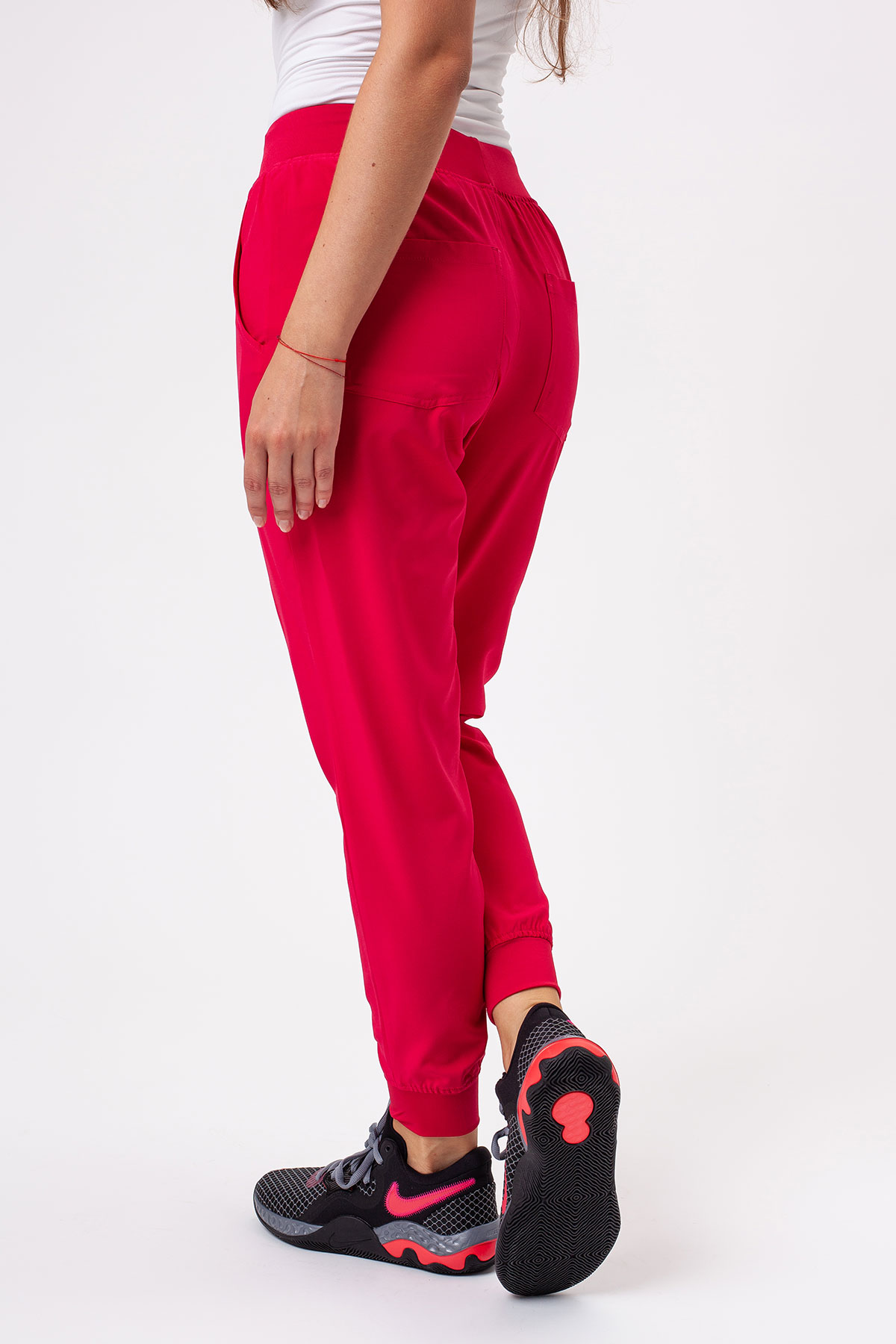 Women's Sunrise Move Go scrub trousers raspberry-1