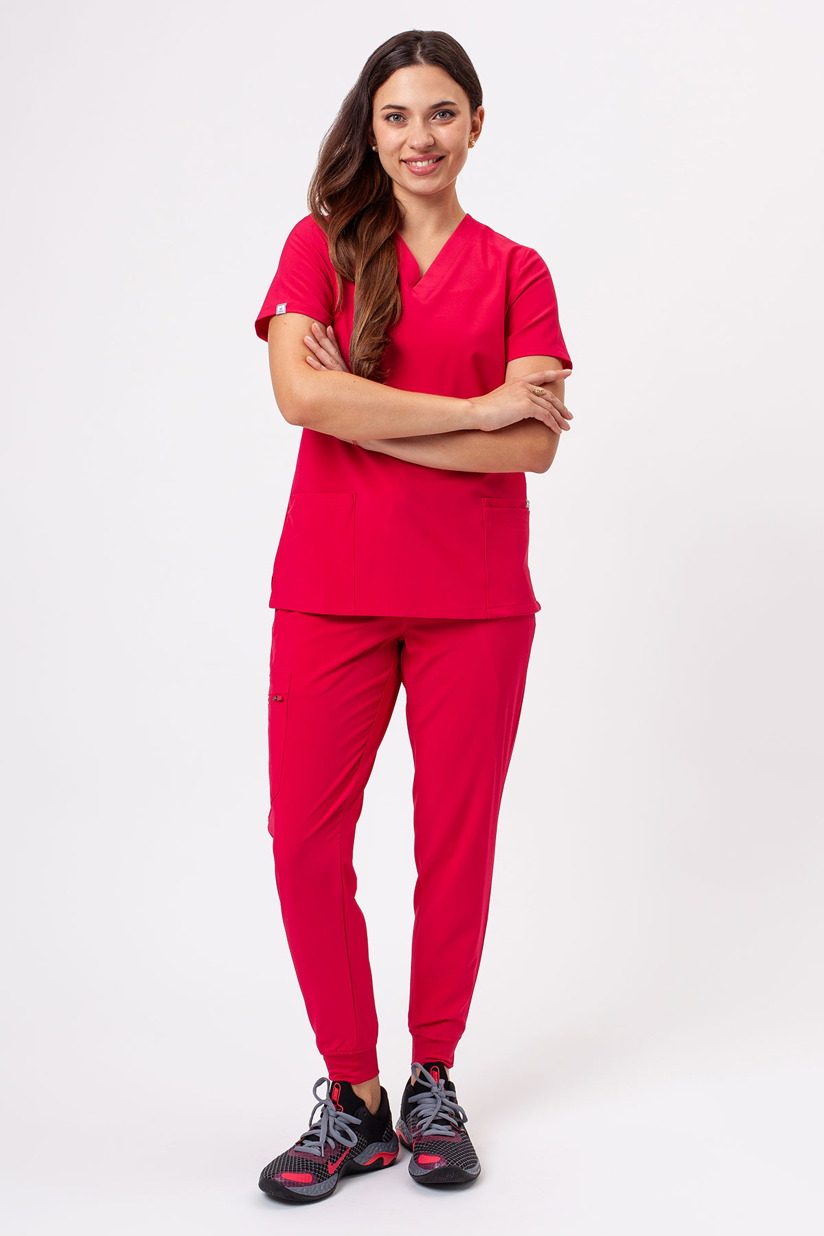 Women's Sunrise Move Go scrub set raspberry-2