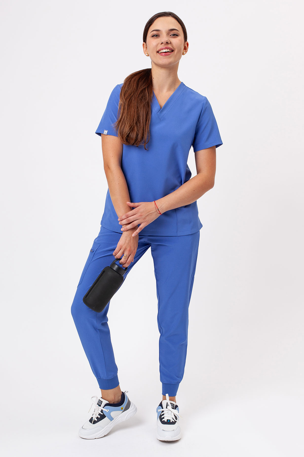 Women's Sunrise Move Go scrub trousers ceil blue-8