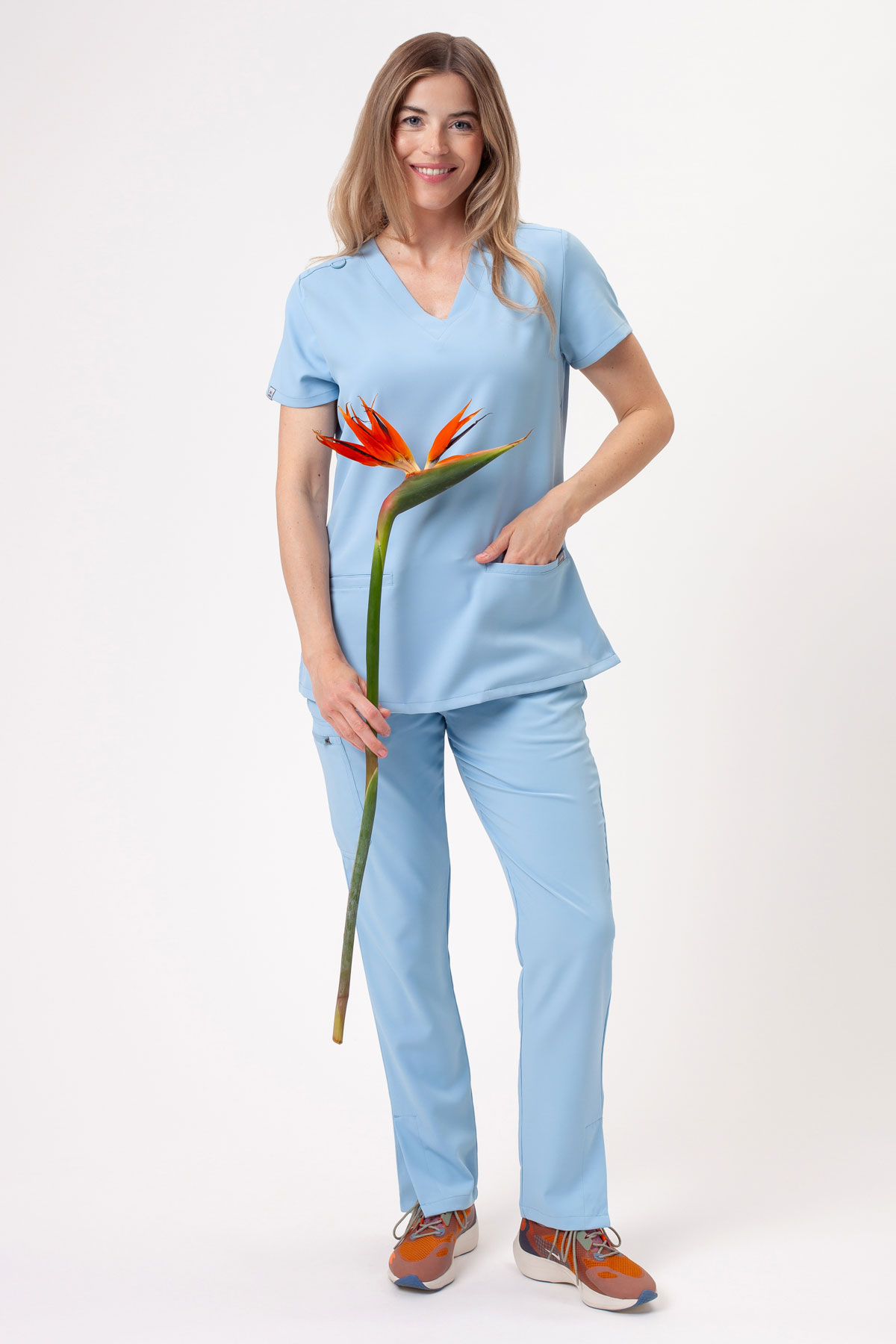 Women’s Sunrise Lite Shift scrub top ceil blue-5