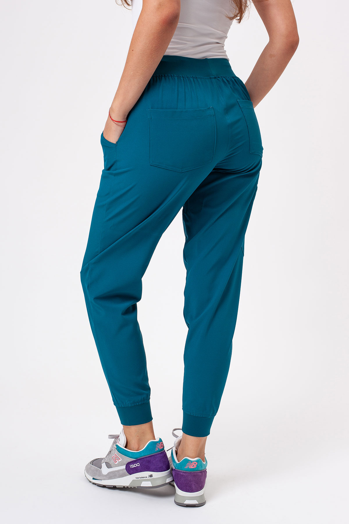 Women's Sunrise Move Go scrub trousers caribbean blue-2