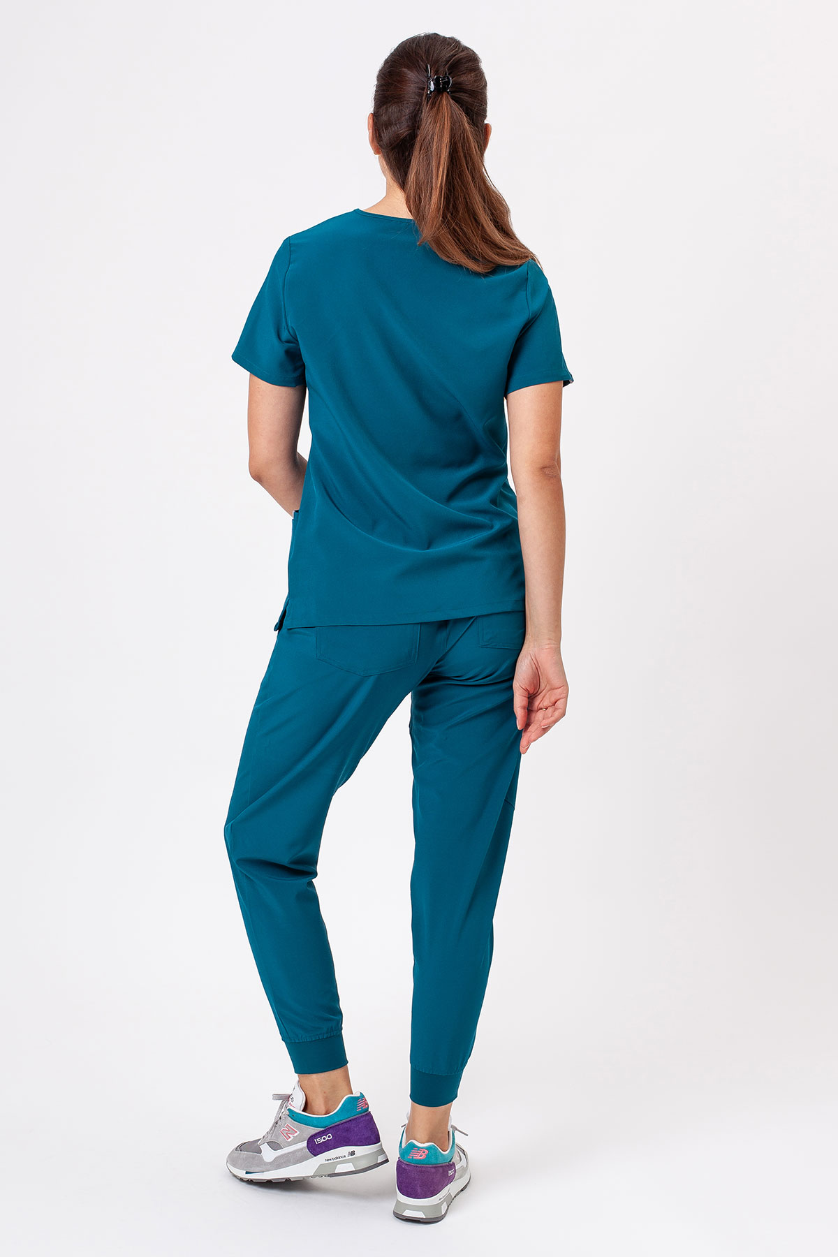 Women's Sunrise Move Go scrub set caribbean blue-2