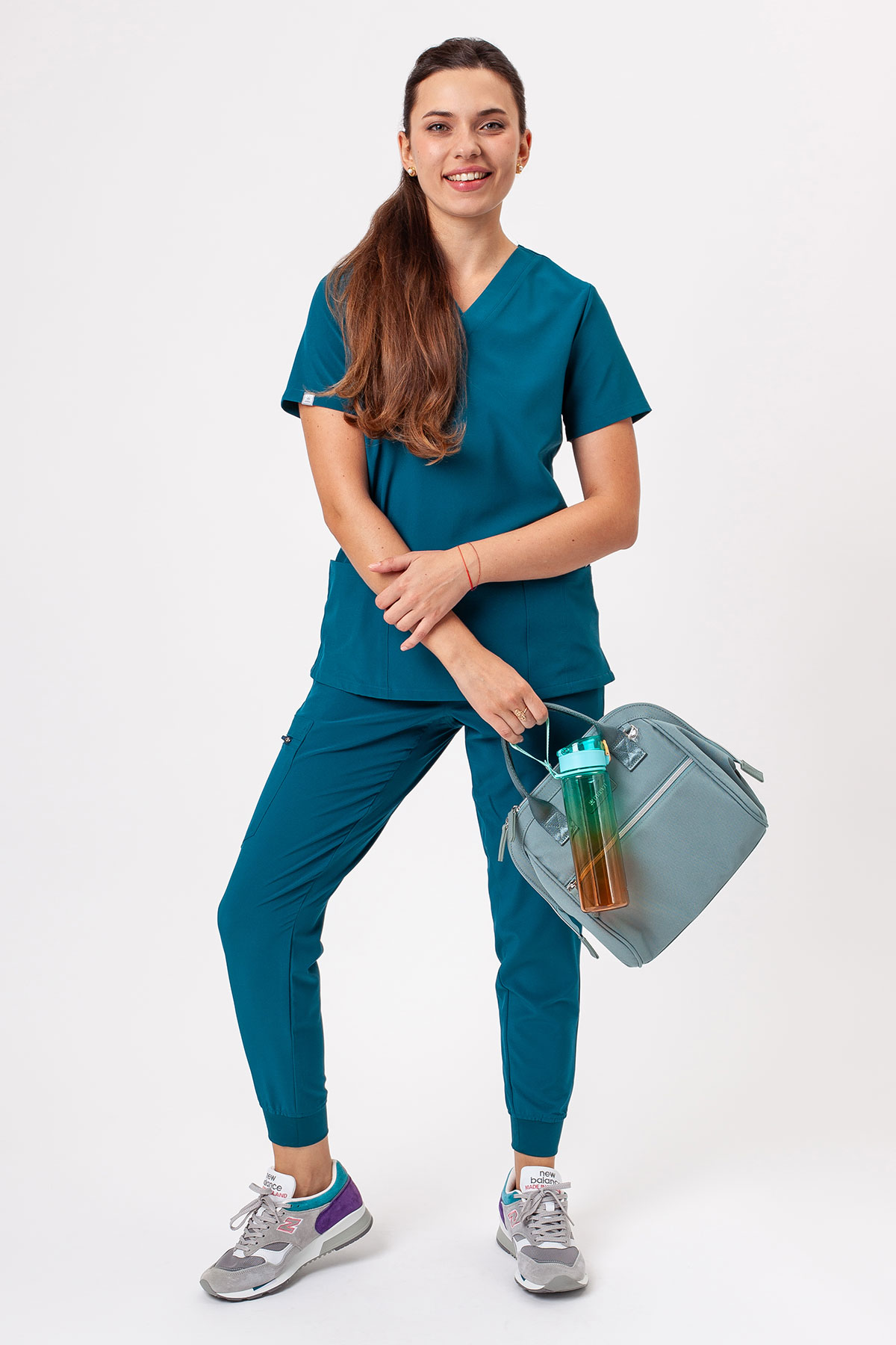 Women's Sunrise Move Go scrub set caribbean blue-1