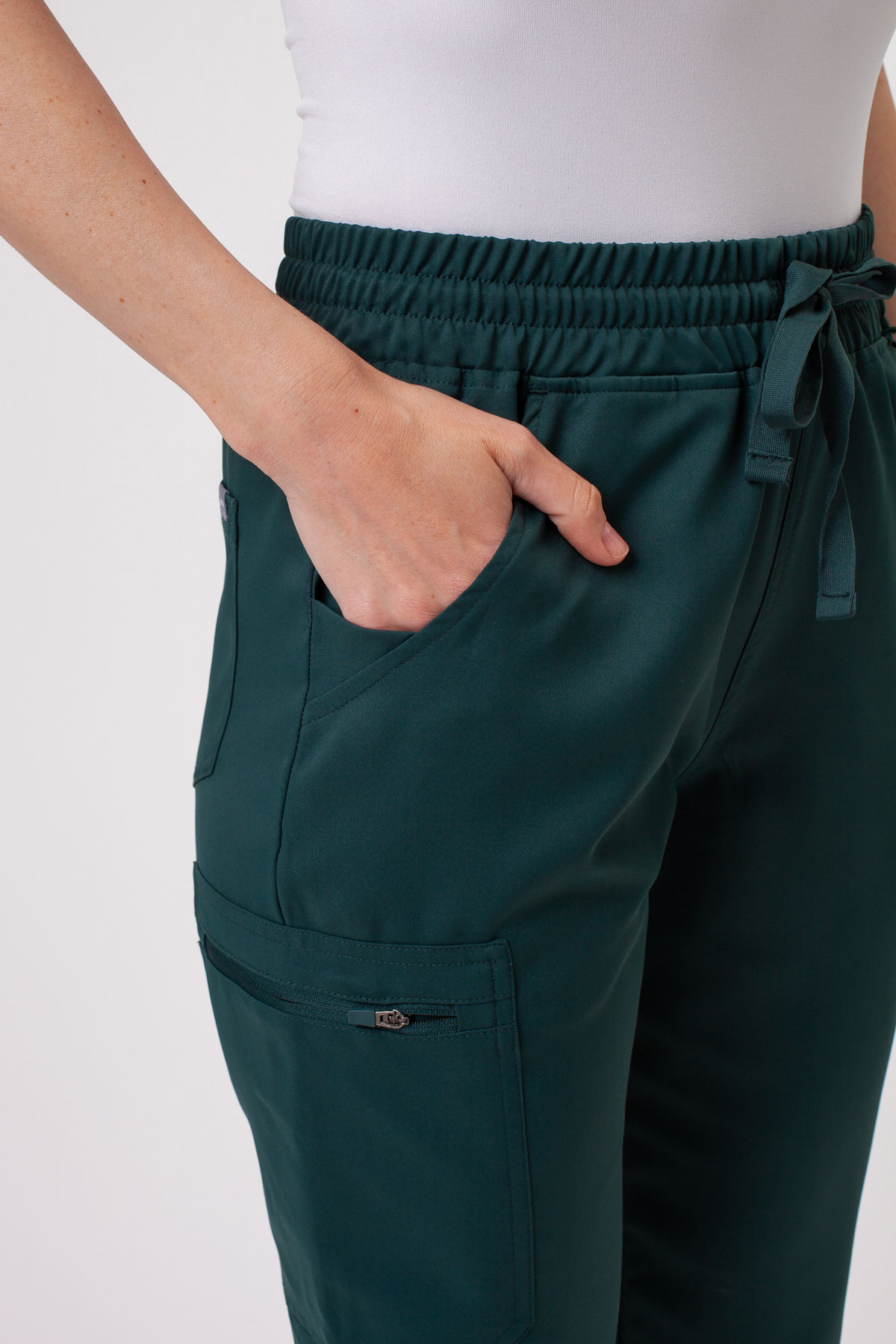 Women’s Sunrise Lite Fit jogger scrub trousers bottle green-3