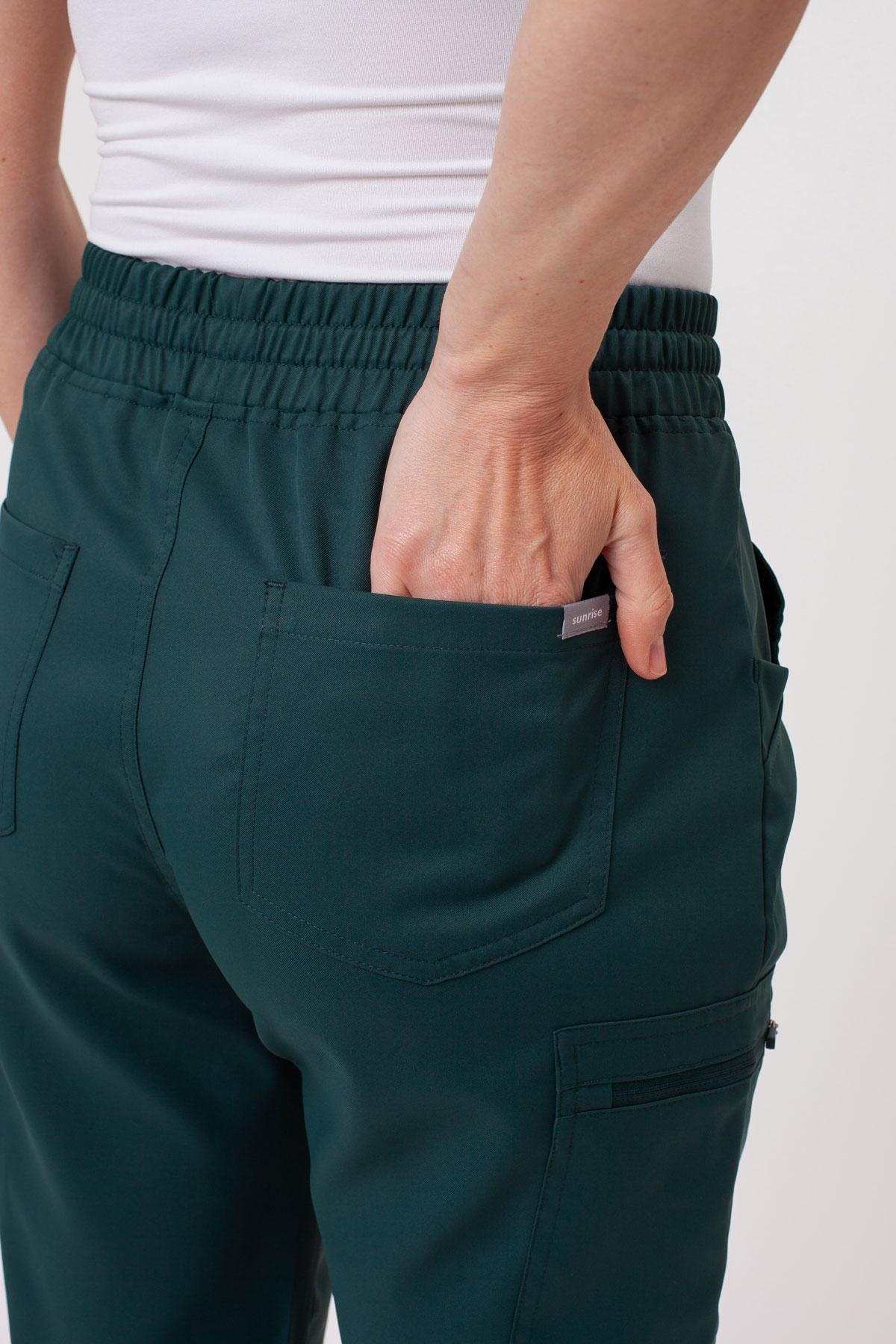 Women’s Sunrise Lite Fit jogger scrub trousers bottle green-2