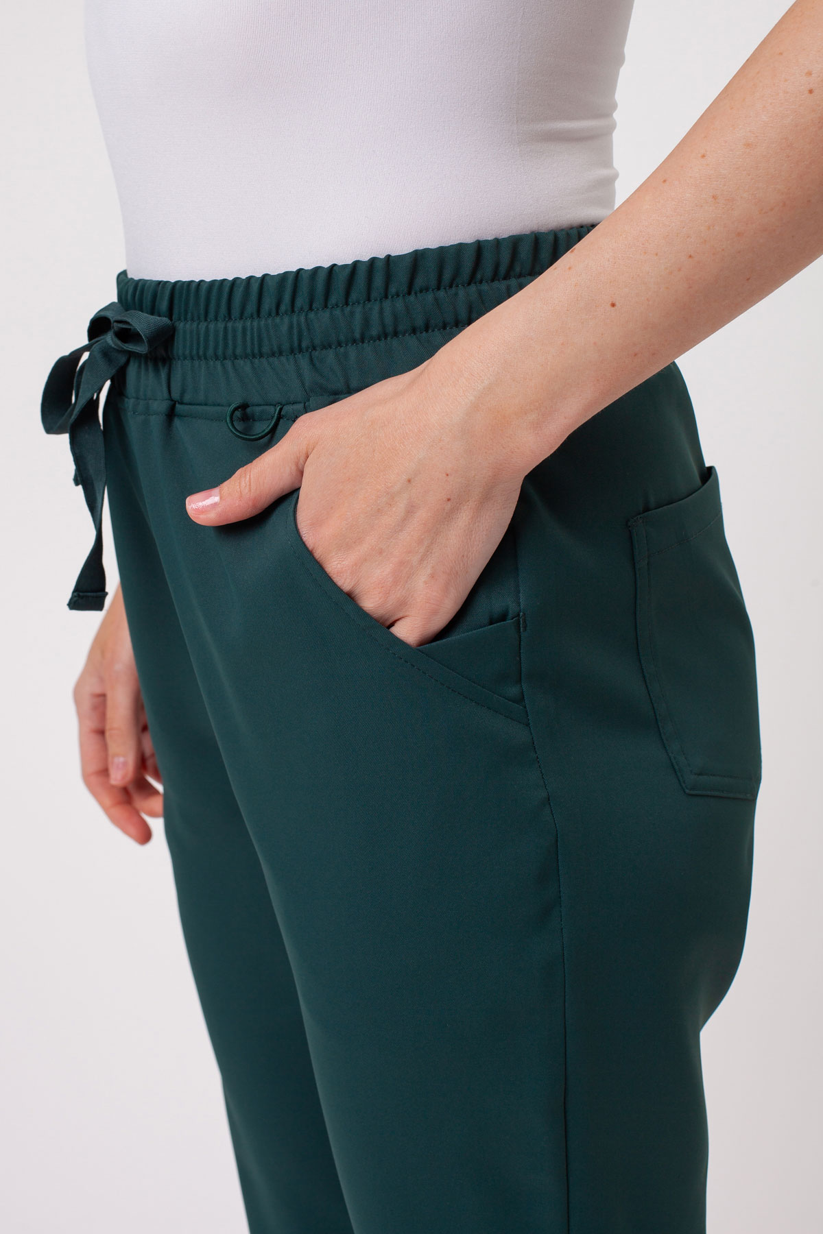 Women’s Sunrise Lite Fit jogger scrub trousers bottle green-5