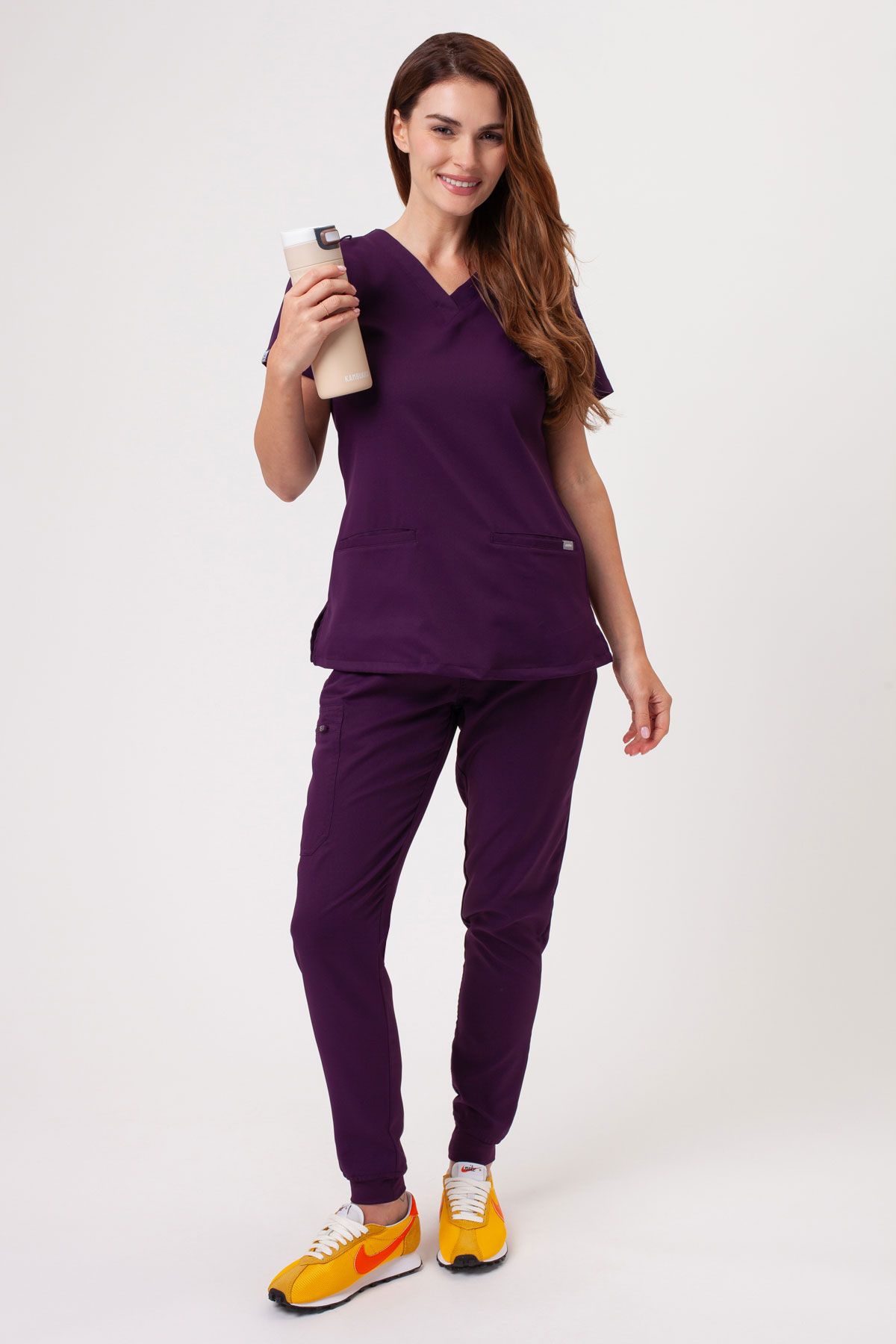 Women's Sunrise Lite Fit jogger scrub set eggplant-14