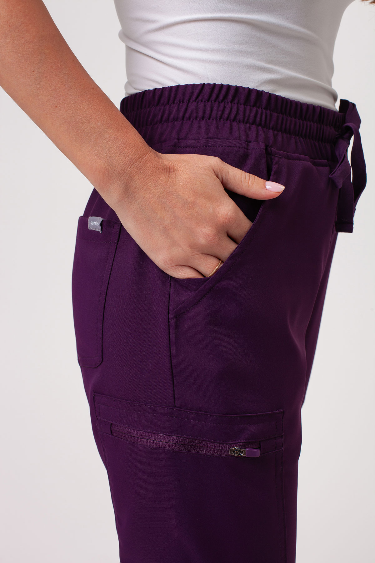 Women's Sunrise Lite Split scrub trousers eggplant-3
