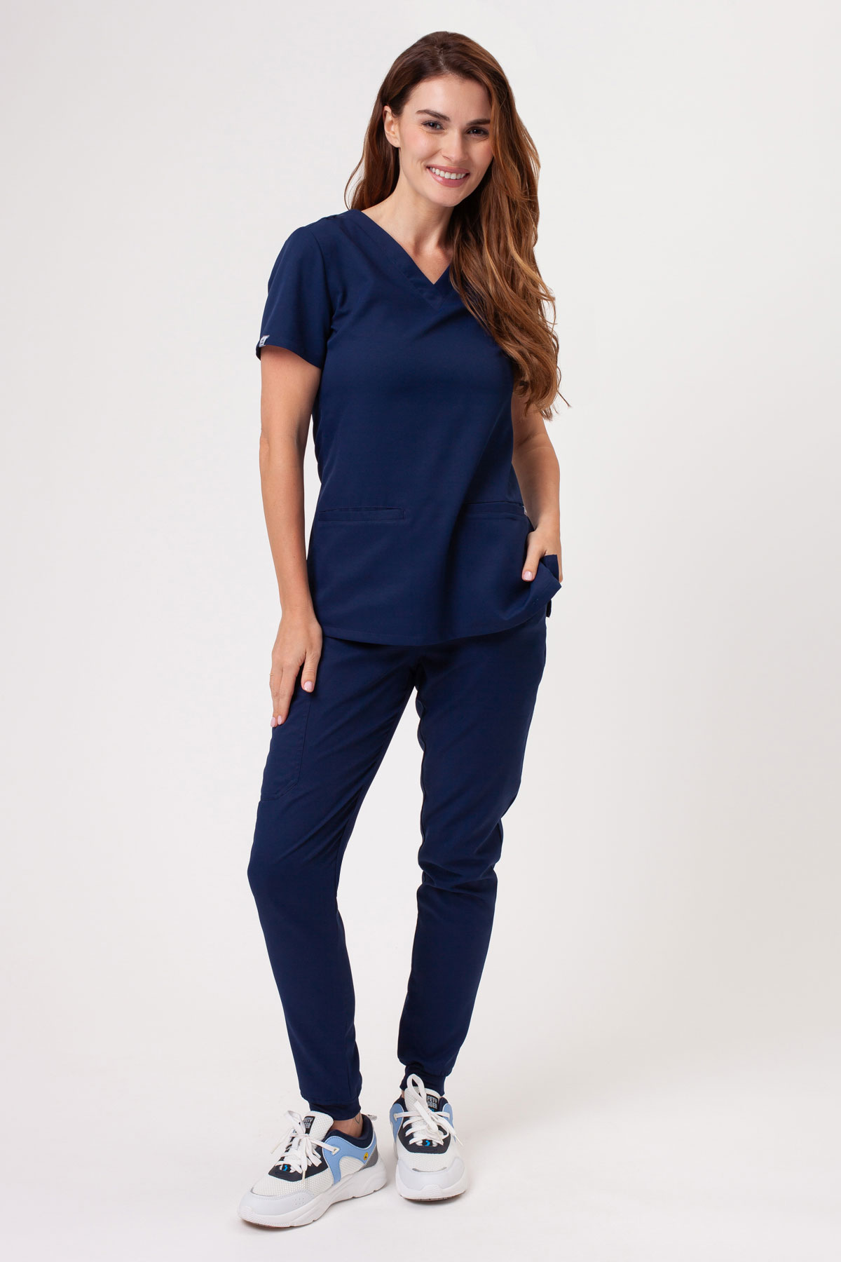 Women’s Sunrise Lite Fit jogger scrub trousers navy-1