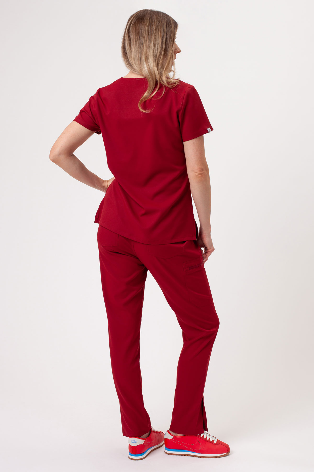 Women's Sunrise Lite Split scrub set burgundy-1