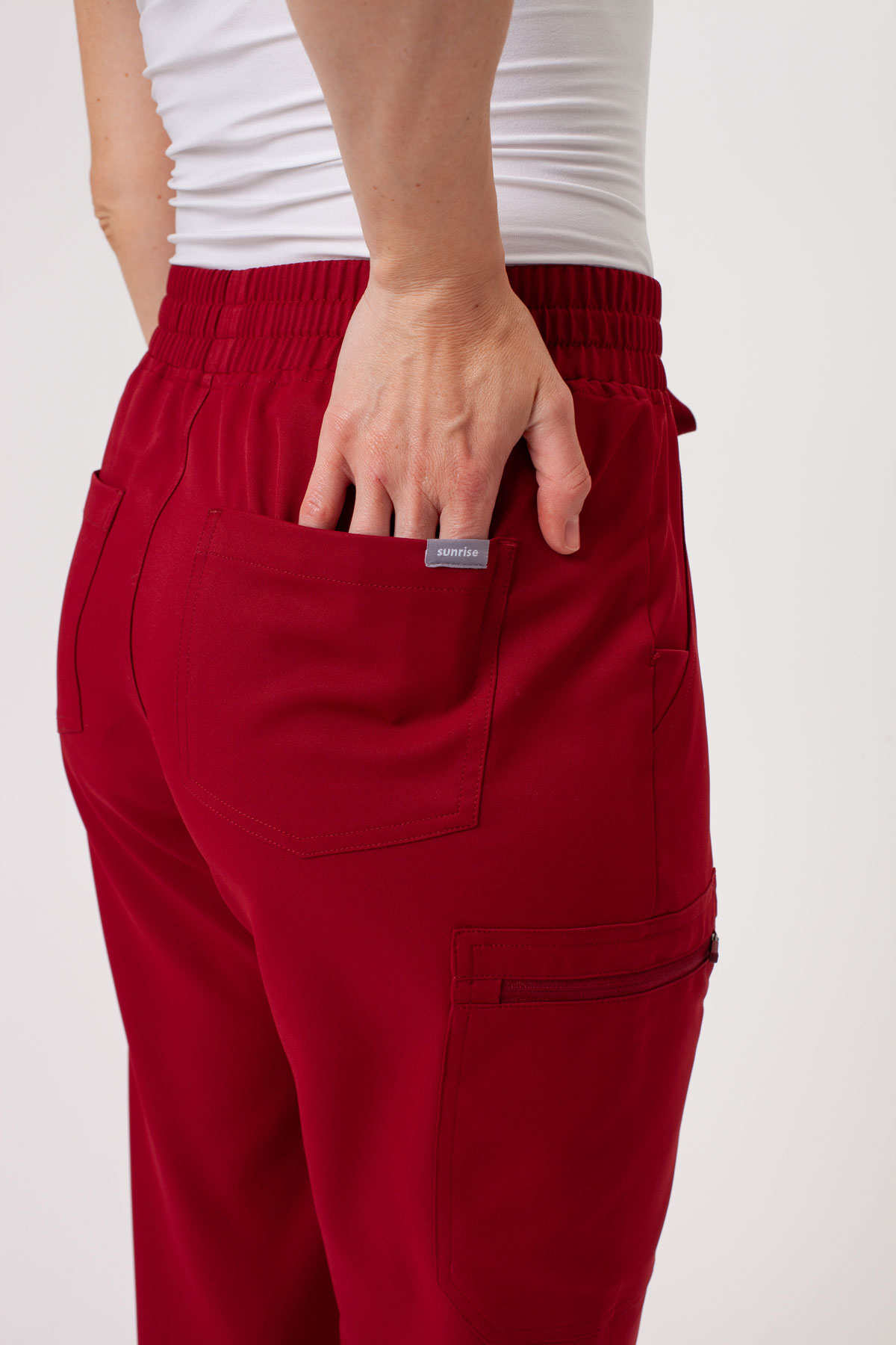 Women's Sunrise Lite Split scrub set burgundy-10