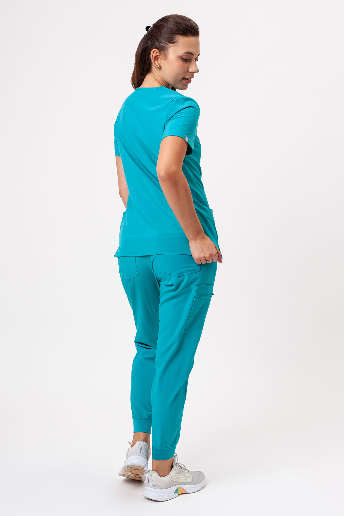Women's Sunrise Move Go scrub set teal blue-2