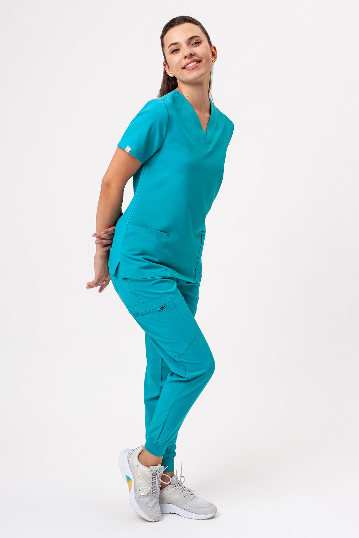 Women's Sunrise Move Go scrub set teal blue-1