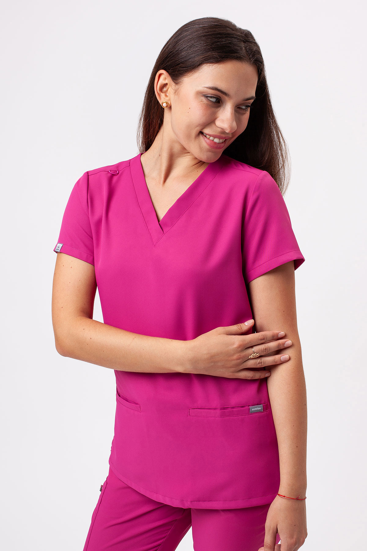 Women's Sunrise Lite Split scrub set raspberry-3