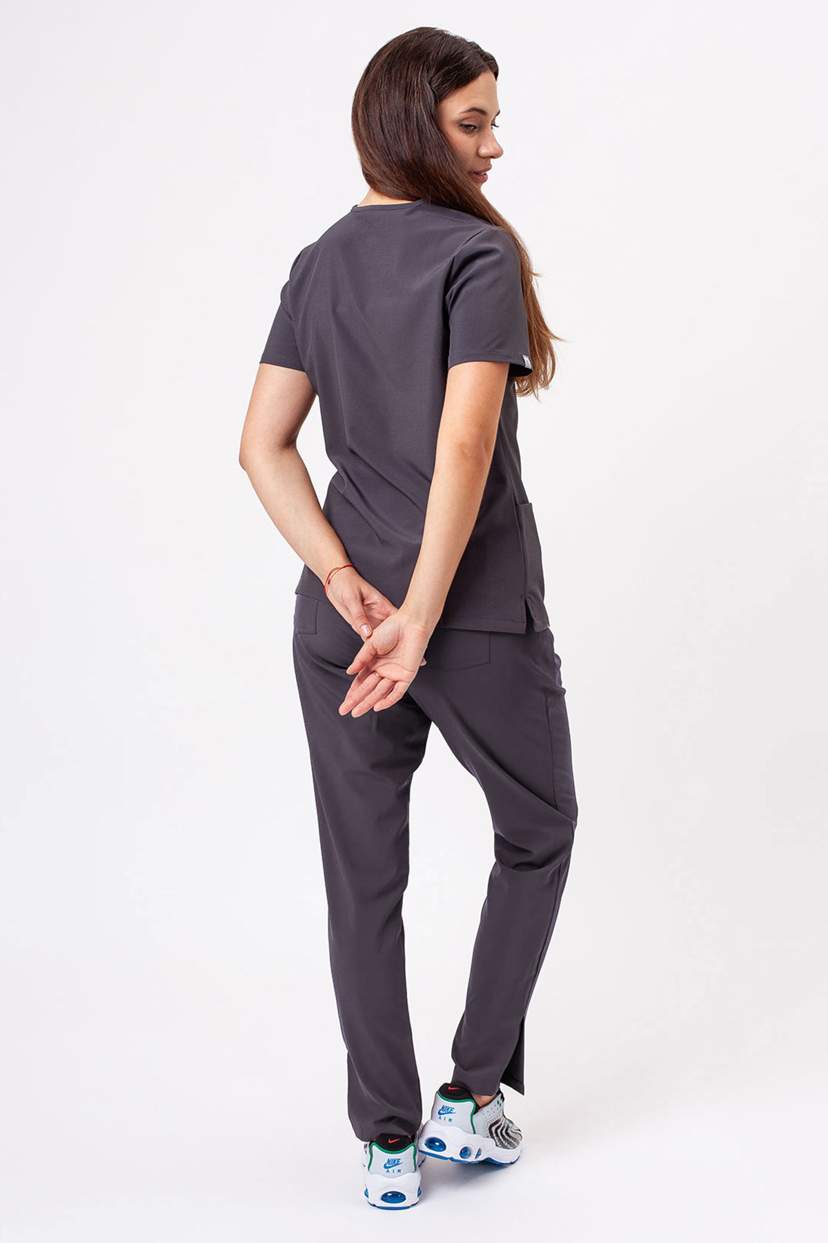 Women's Sunrise Move Line scrub trousers pewter-8