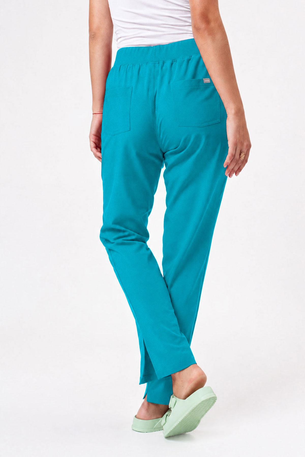 Women's Sunrise Move Line scrub trousers teal blue-1