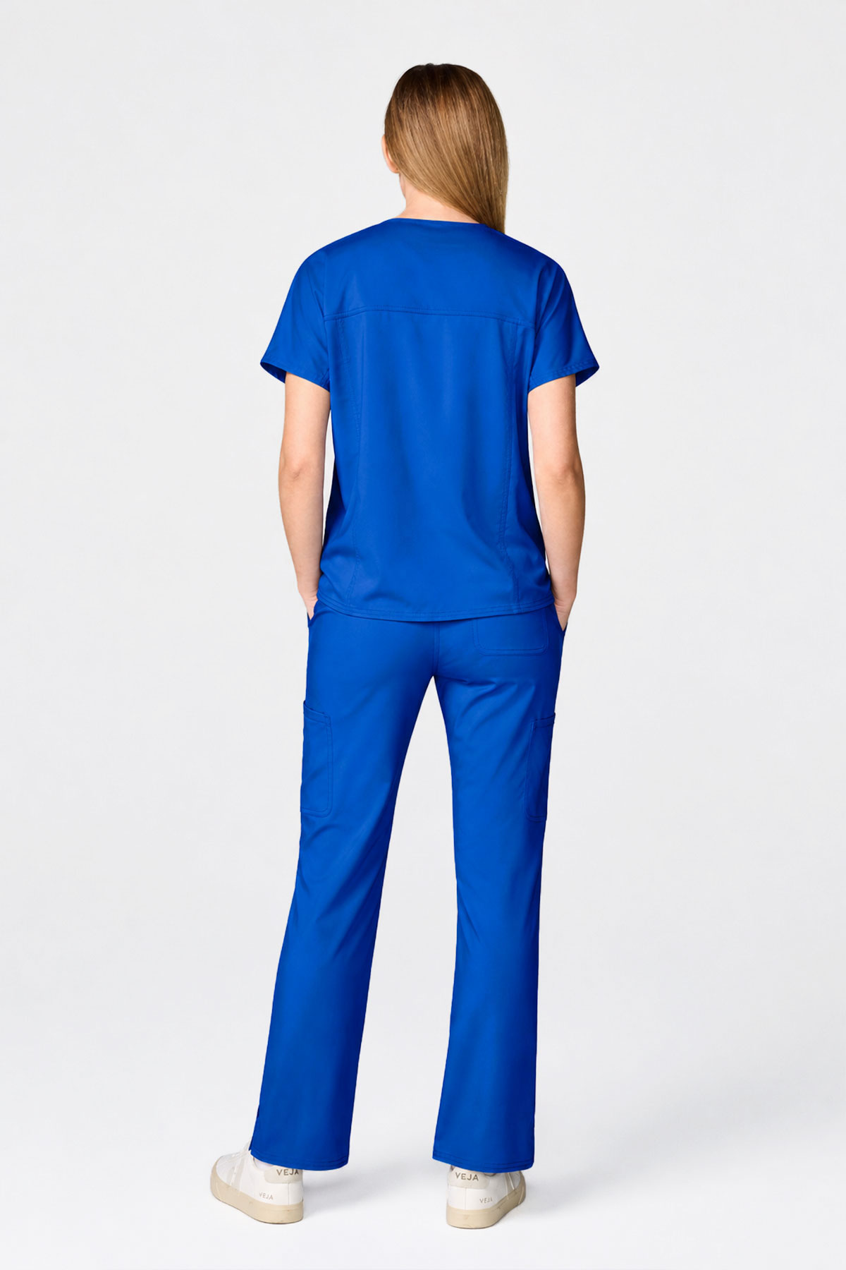 Women's Cherokee Revolution Flared scrub trousers royal blue-6