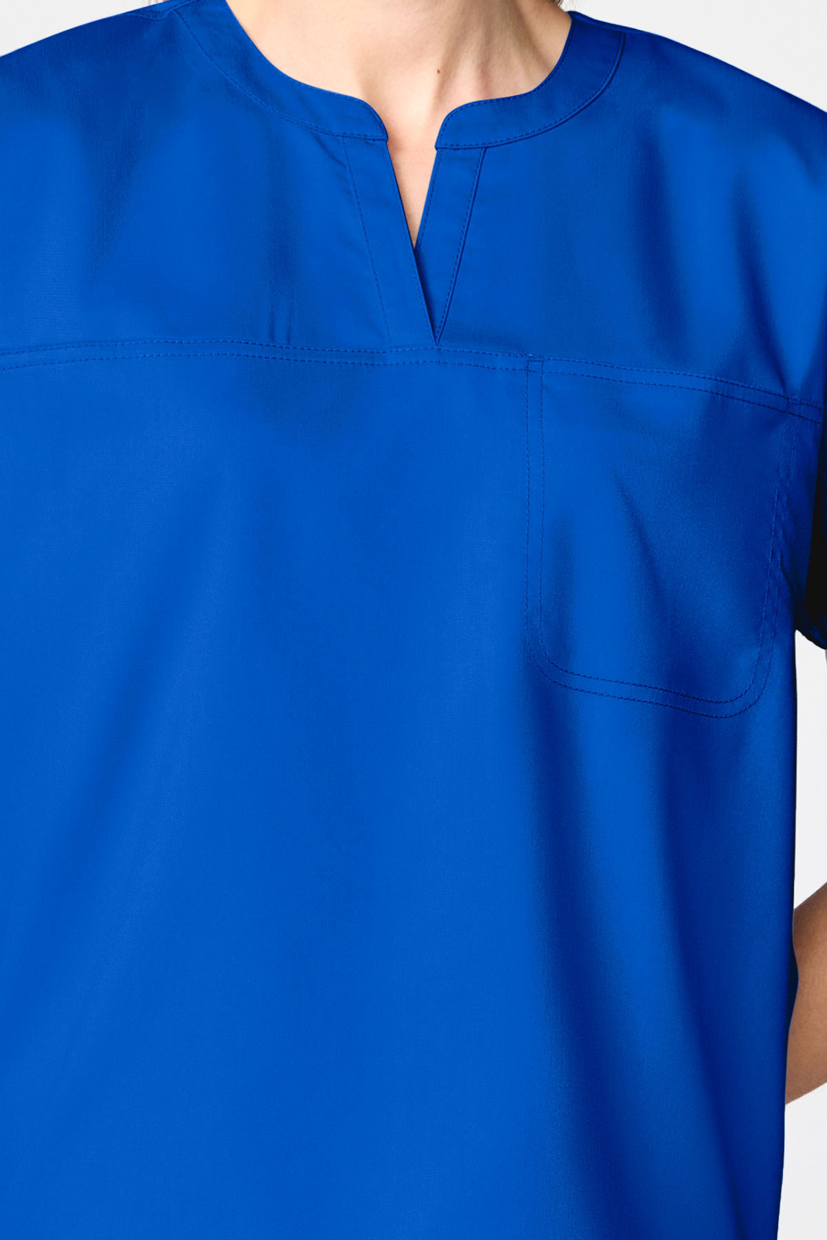 Women's Cherokee Revolution Mandarin Flared scrub set royal blue-4