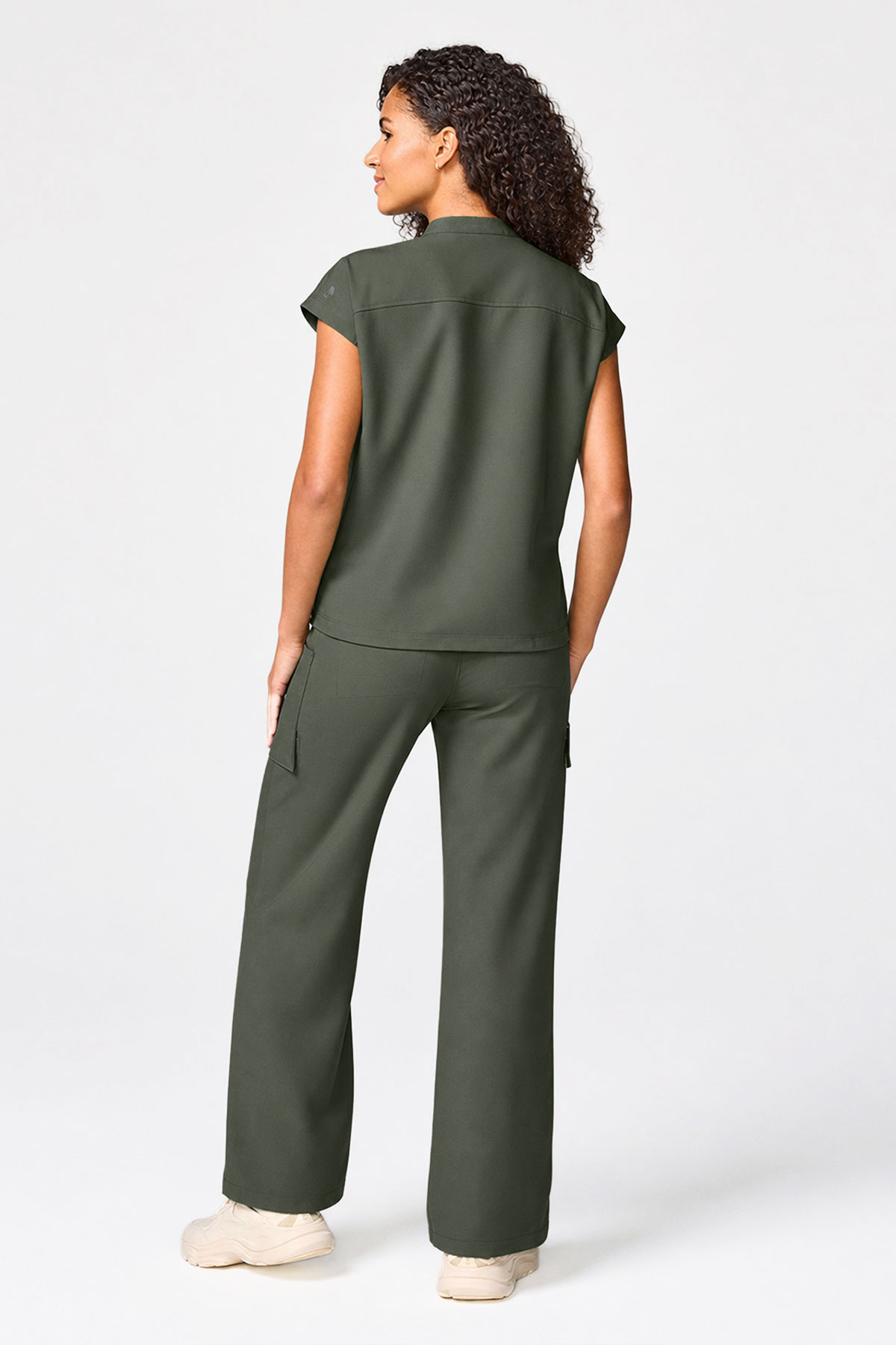 Women's Healing Hands Quest Collar scrub set olive-2