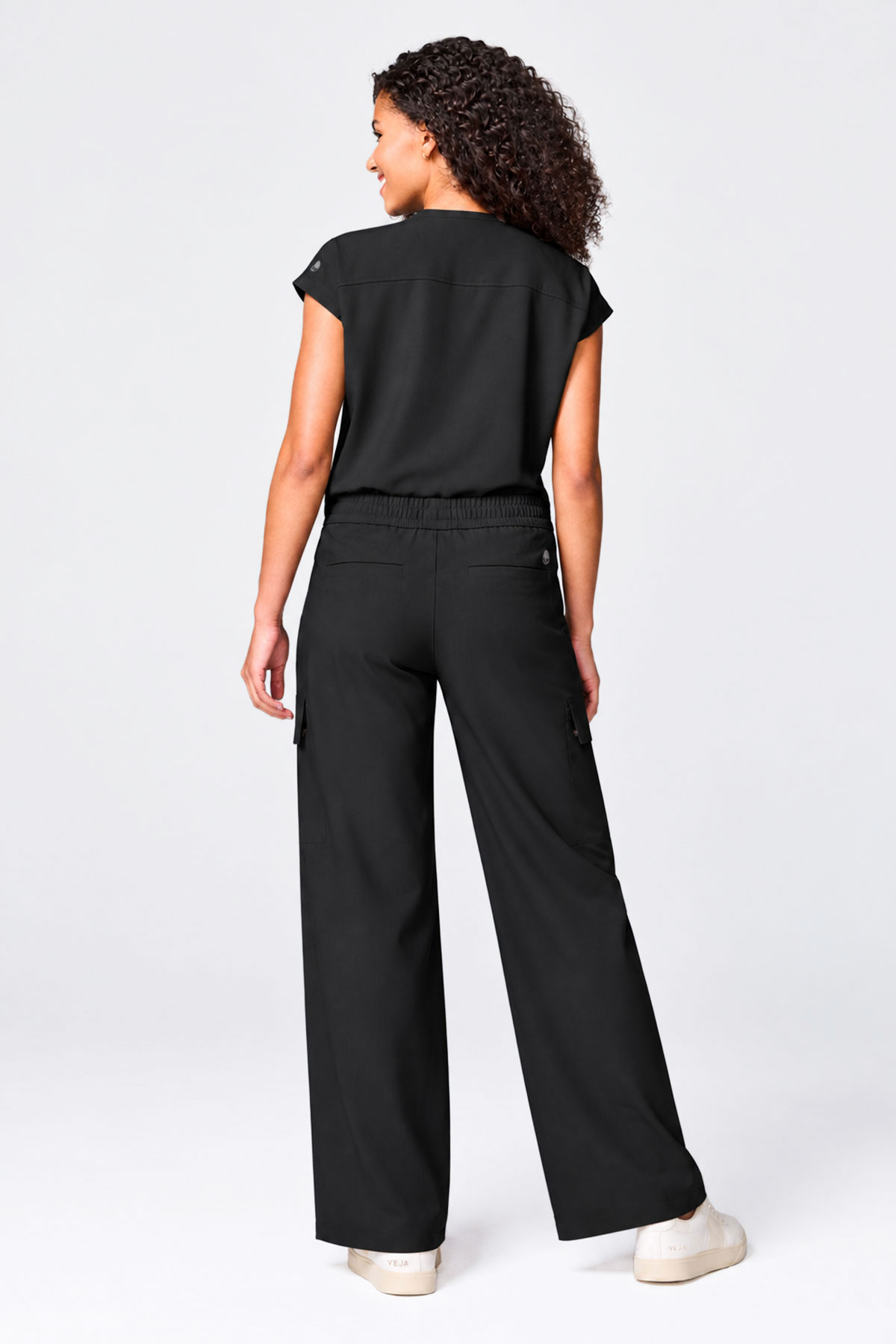 Women's Healing Hands Quest Wide Leg scrub trousers black-6