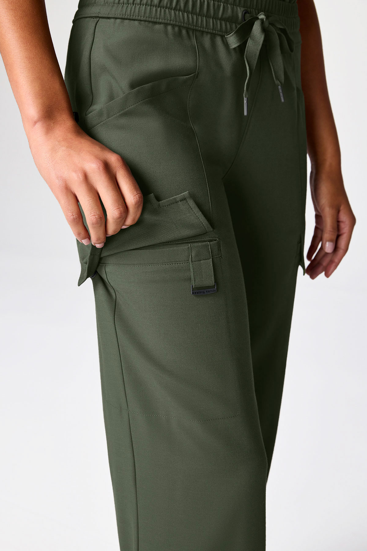 Women's Healing Hands Quest Wide Leg scrub trousers olive-5