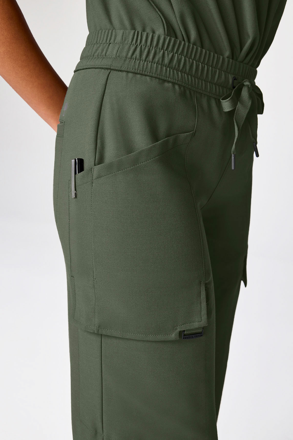 Women's Healing Hands Quest Wide Leg scrub trousers olive-4