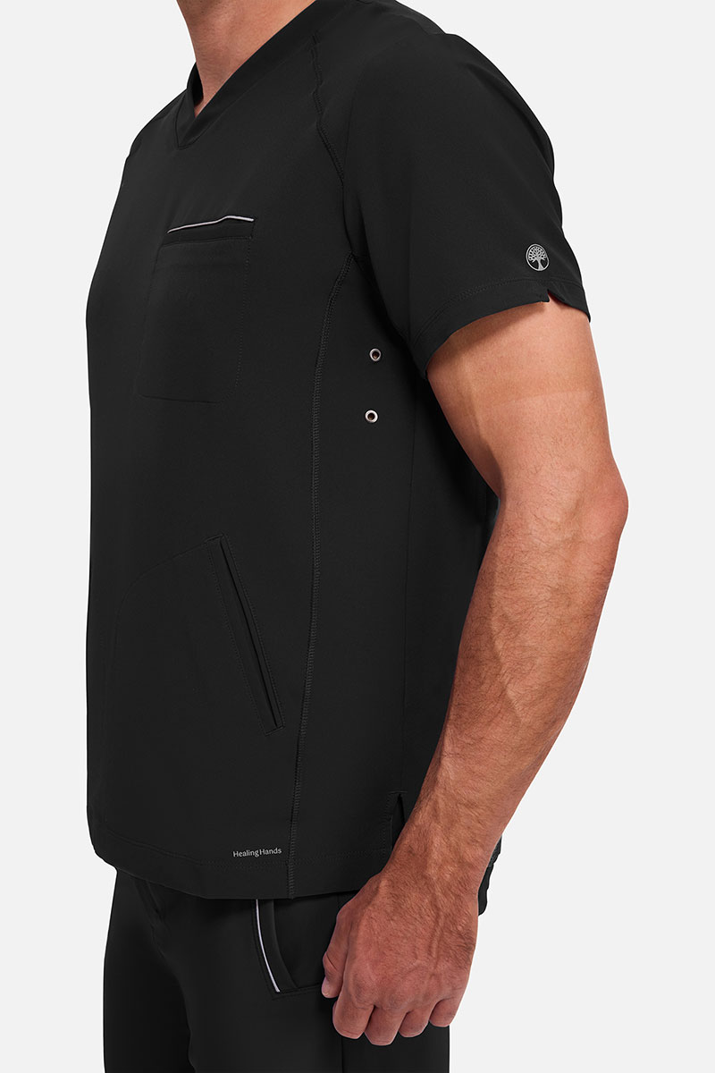 Men's Healing Hands Steven scrub top black-3