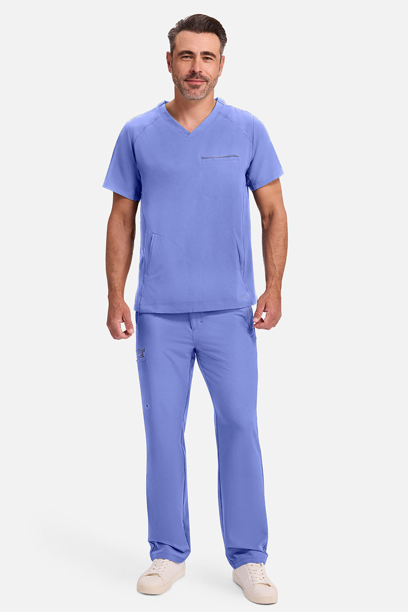 Men's Healing Hands Steven scrub top ciel blue-5