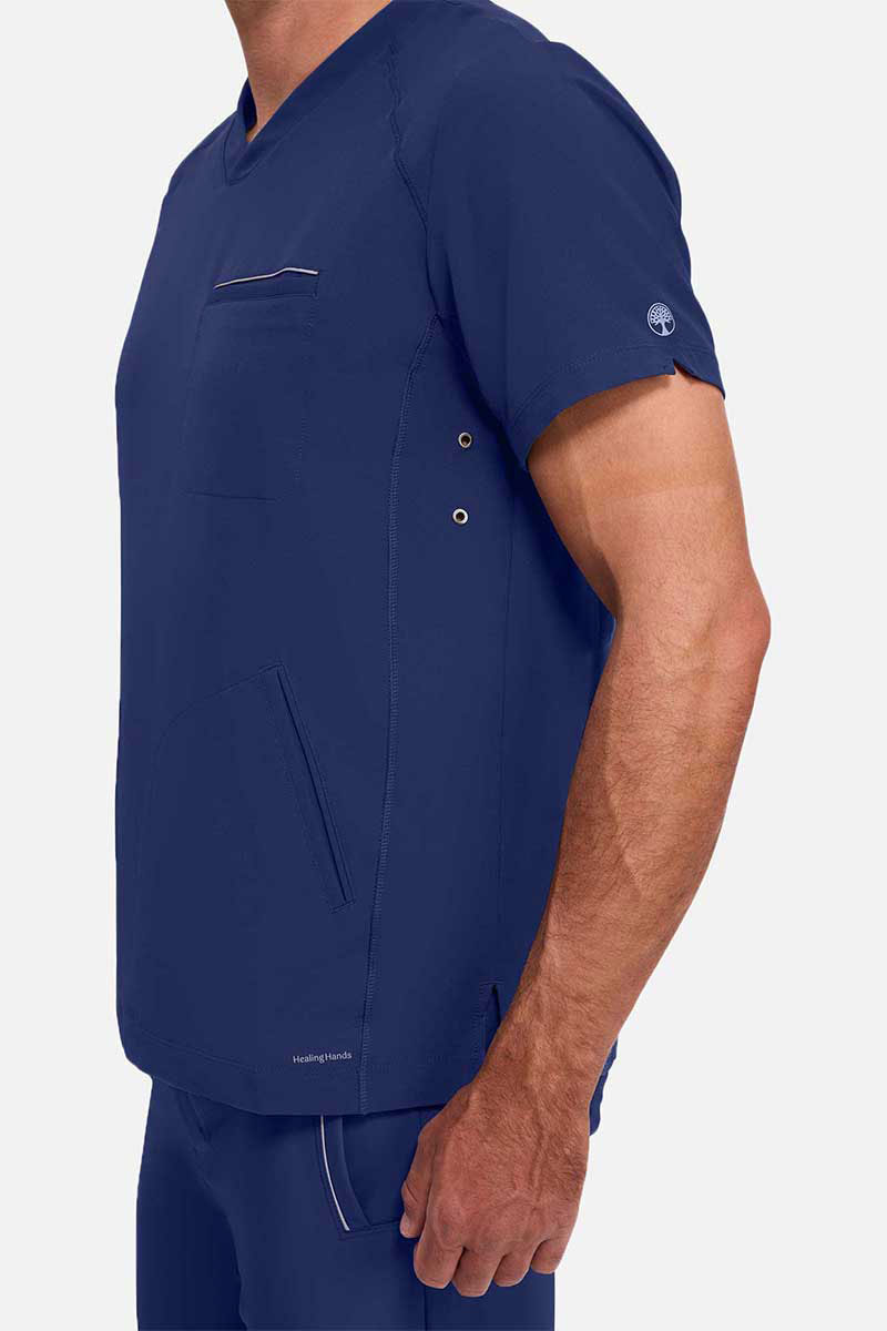Men's Healing Hands Steven scrub top navy-4