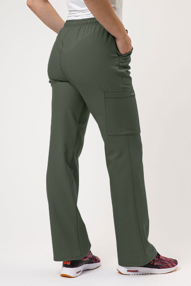 Women's Cherokee Ultra Cargo scrub trousers olive-1