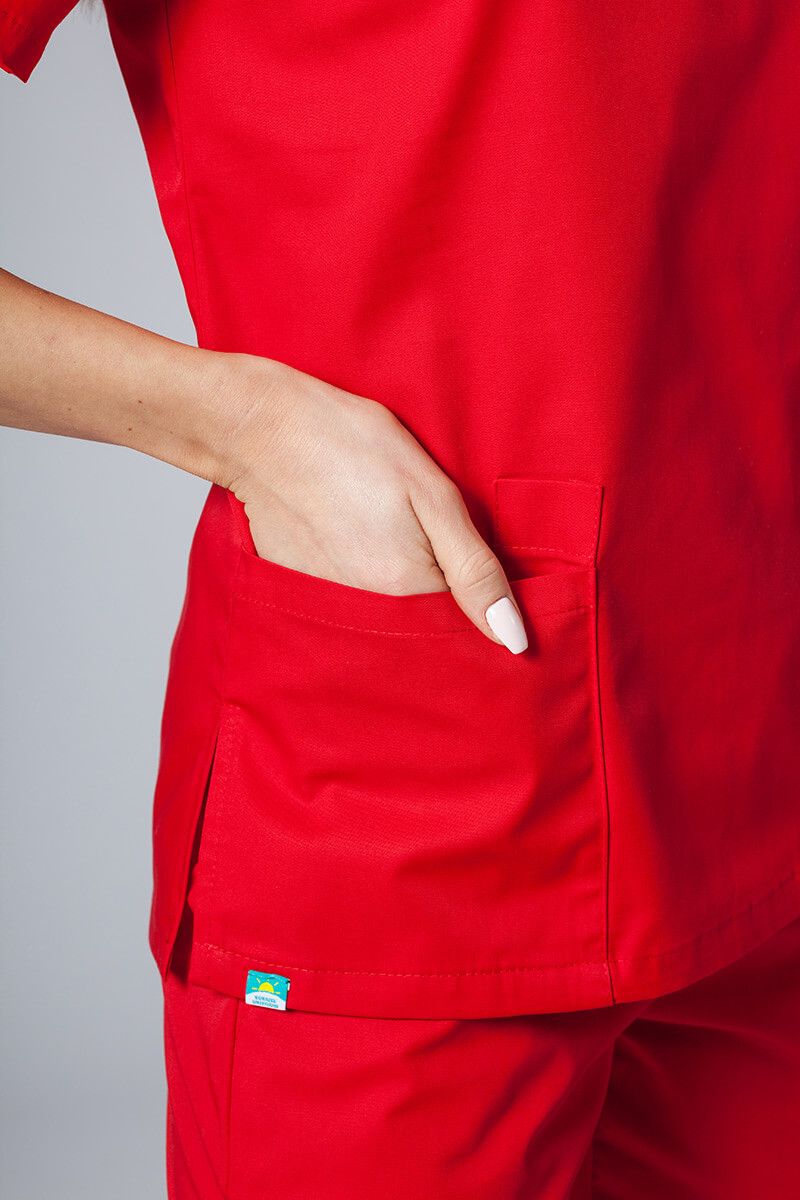 Women's Sunrise Uniforms Basic Light scrub top red-2